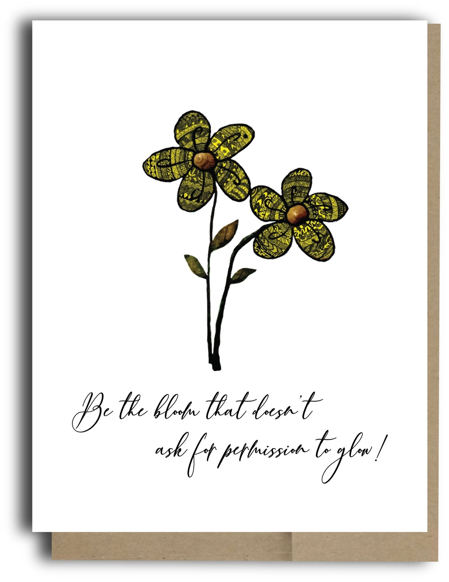 Be the Bloom – Mixed Media Greeting Card - Blank note card - Squirrellyartmama