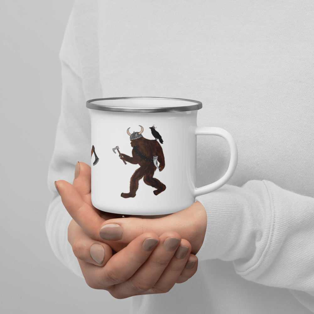 Big Foot Viking Enamel Mug - Squirrellyartmama