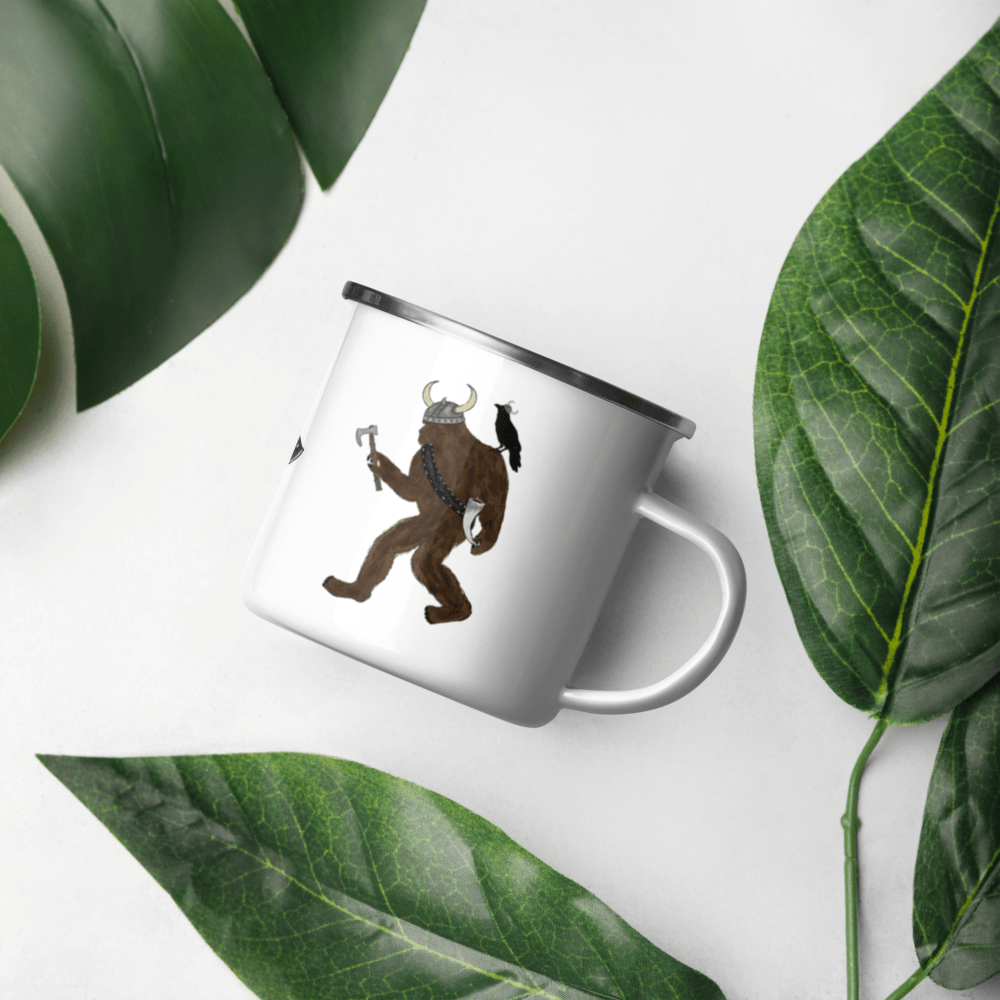 Big Foot Viking Enamel Mug - Squirrellyartmama