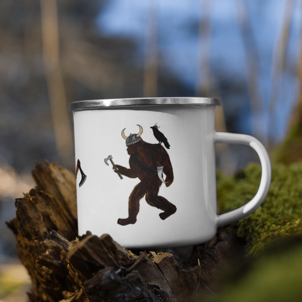 Big Foot Viking Enamel Mug - Squirrellyartmama