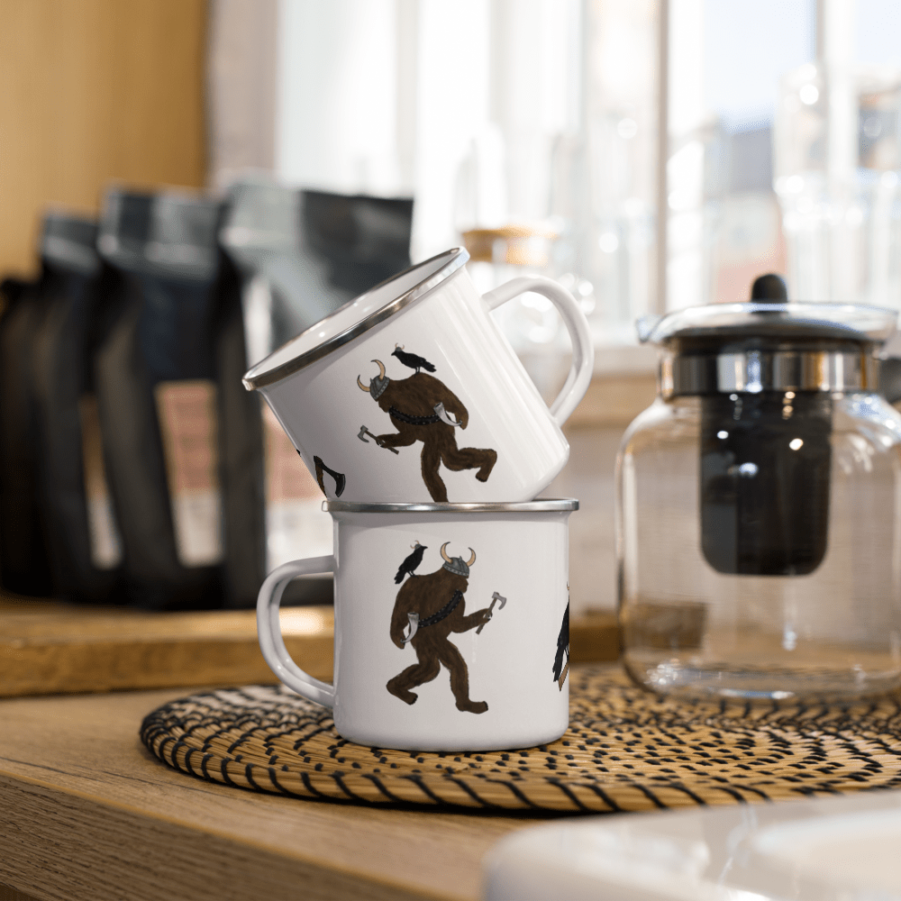 Big Foot Viking Enamel Mug - Squirrellyartmama