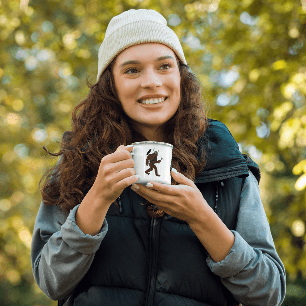 Big Foot Viking Enamel Mug - Squirrellyartmama