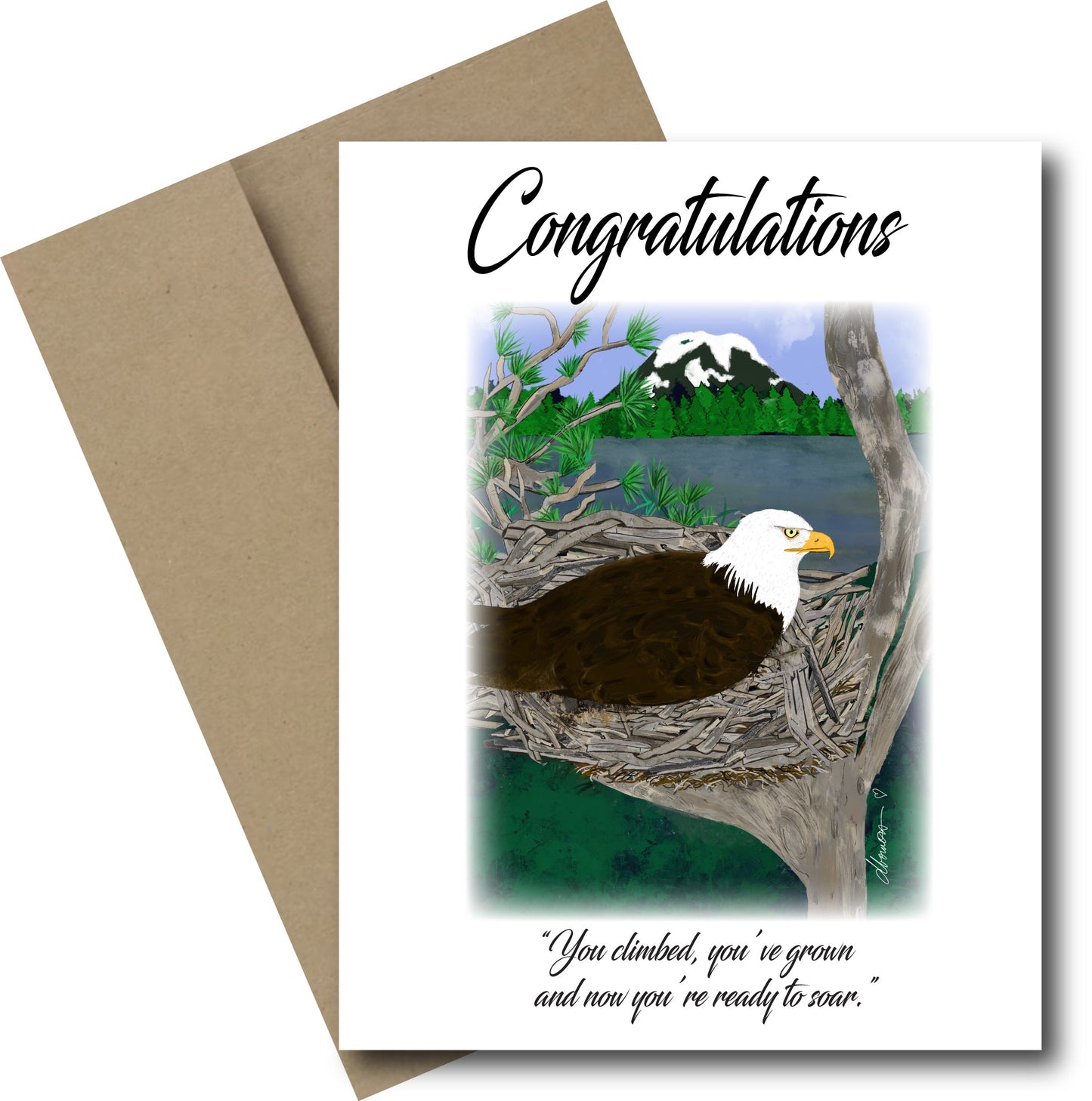 Congratulations Ready to Soar Greeting Card - Blank Note Card - Squirrellyartmama