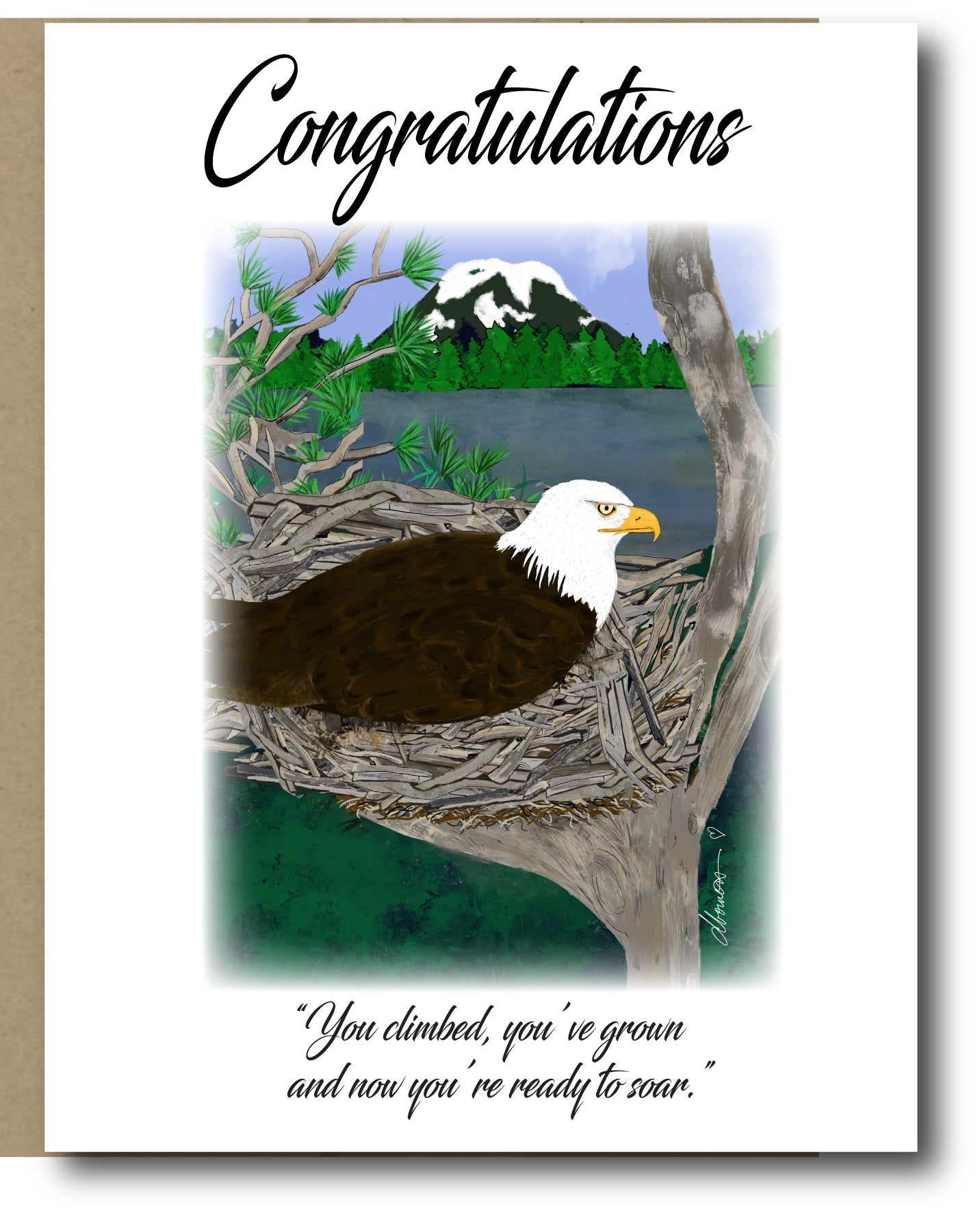 Congratulations Ready to Soar Greeting Card - Blank Note Card - Squirrellyartmama