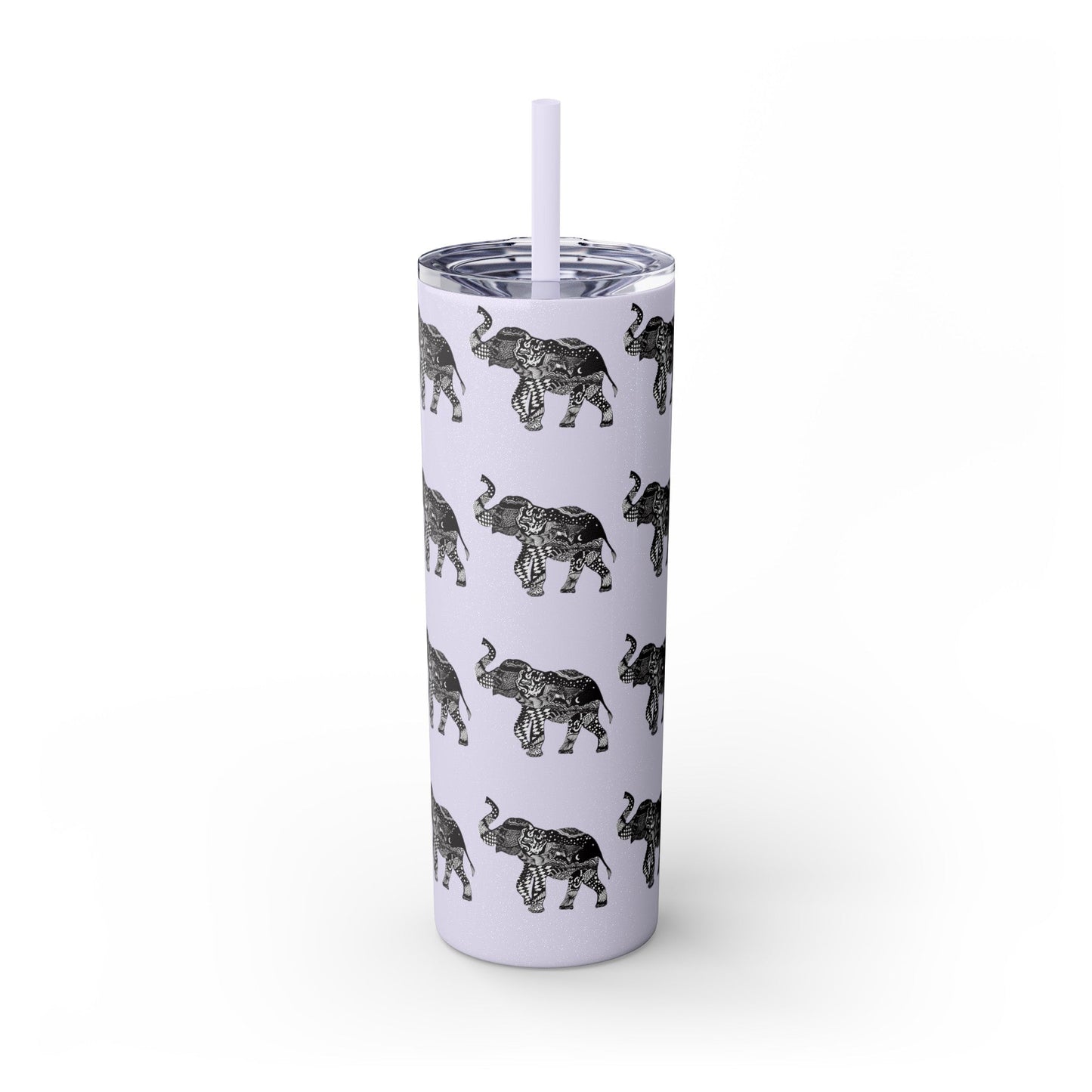Elephant Skinny Tumbler with Straw, 20oz - Squirrellyartmama