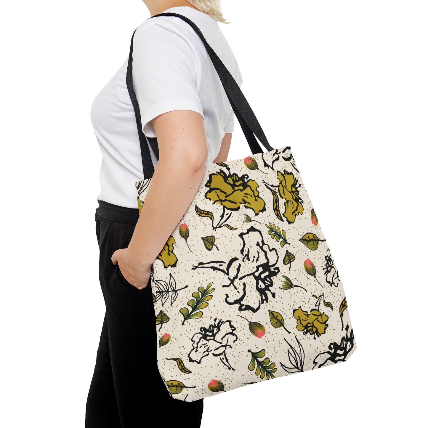 Fleeting Floral Tote Bag - Squirrellyartmama