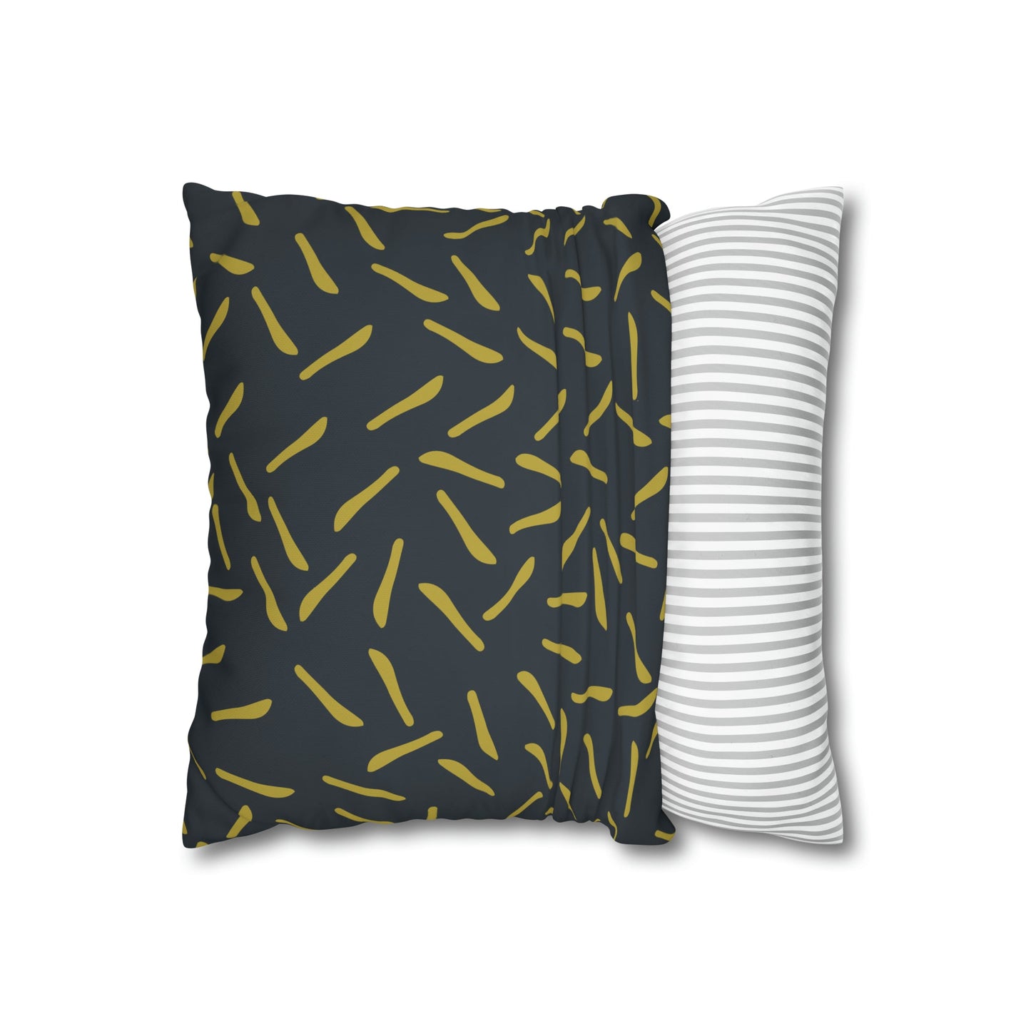 Fleeting Green lines one - sided Accent Square Poly Canvas Pillowcase - Squirrellyartmama