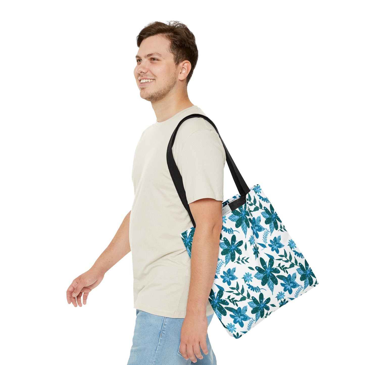 Floral Sense Light Blue Tote Bag - Squirrellyartmama