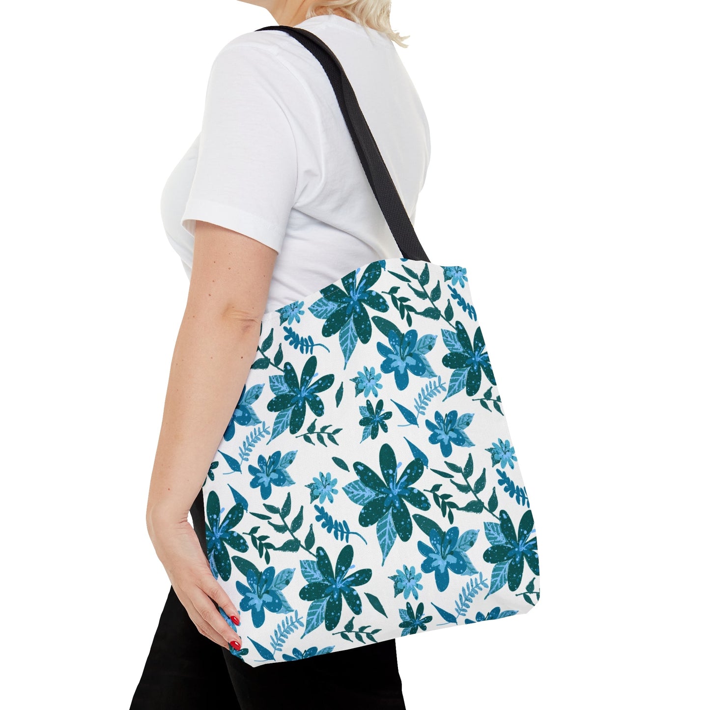 Floral Sense Light Blue Tote Bag - Squirrellyartmama