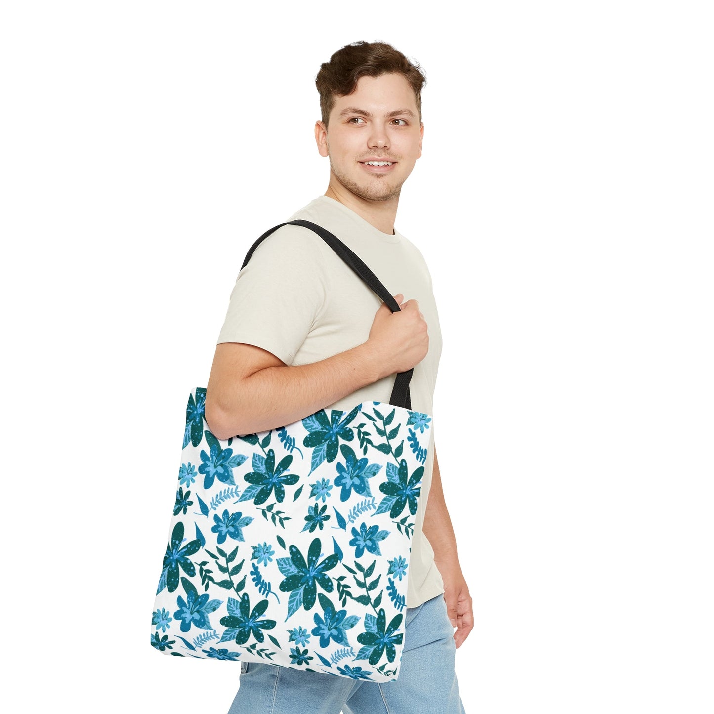 Floral Sense Light Blue Tote Bag - Squirrellyartmama