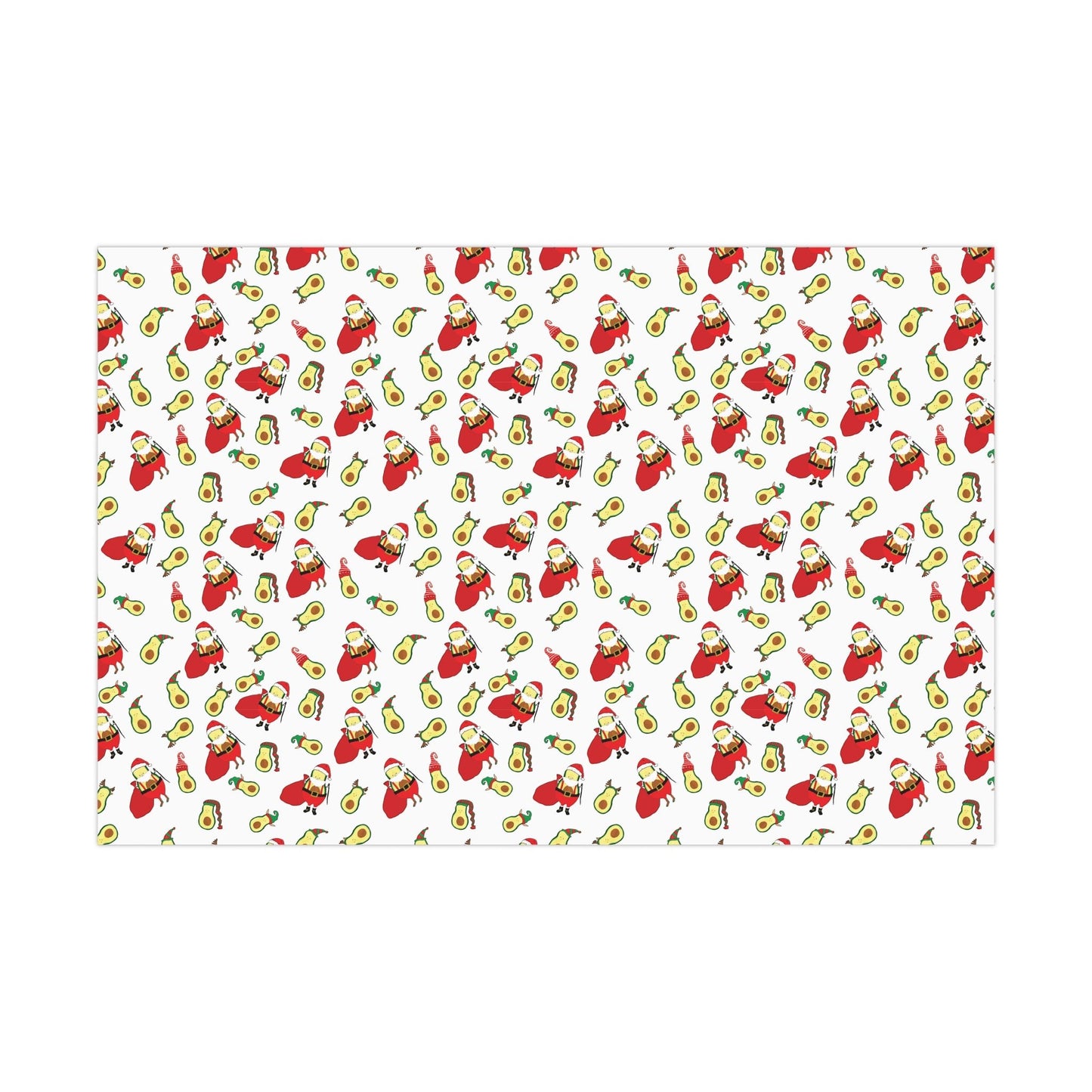Gift Wrap Papers - Christmas Santa Avocado with Avocado Elves Wrapping Paper - Squirrellyartmama