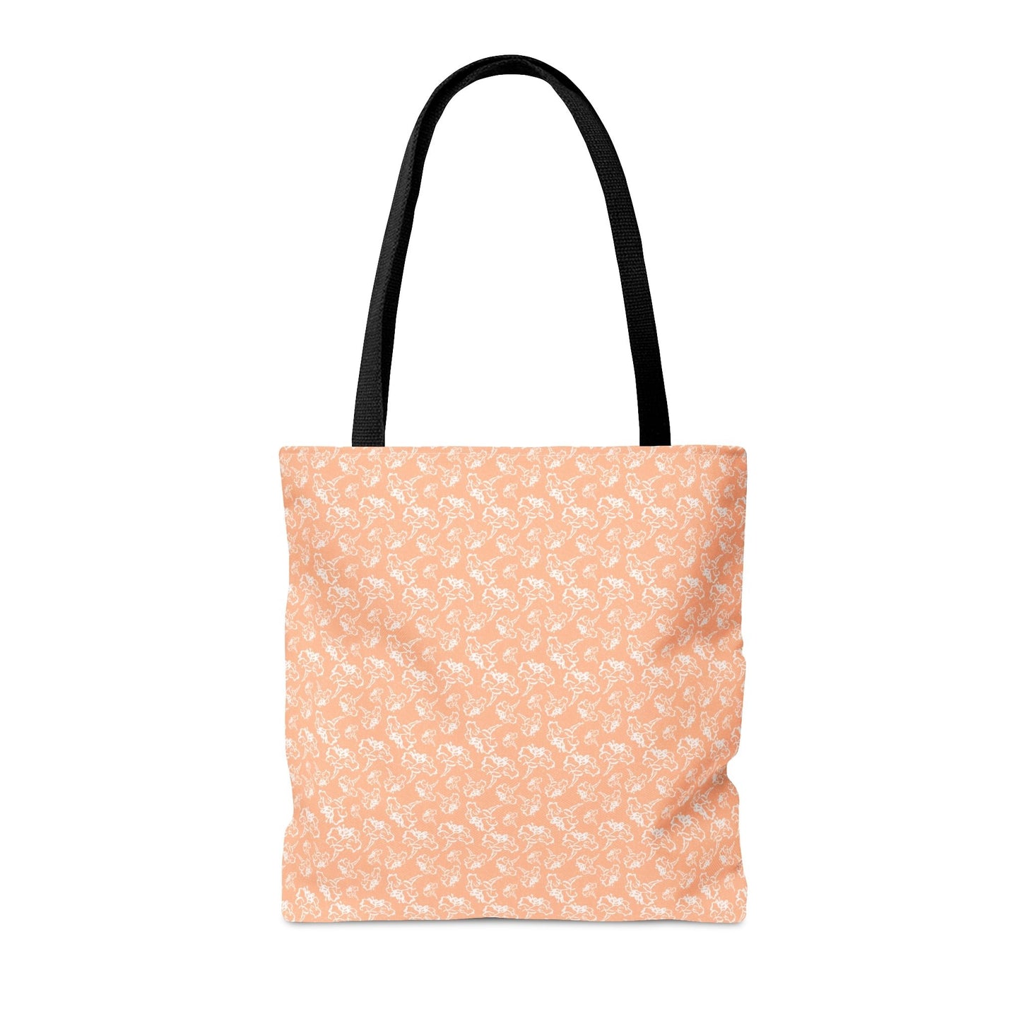 Light Peach with White Flowers Tote Bag - Squirrellyartmama
