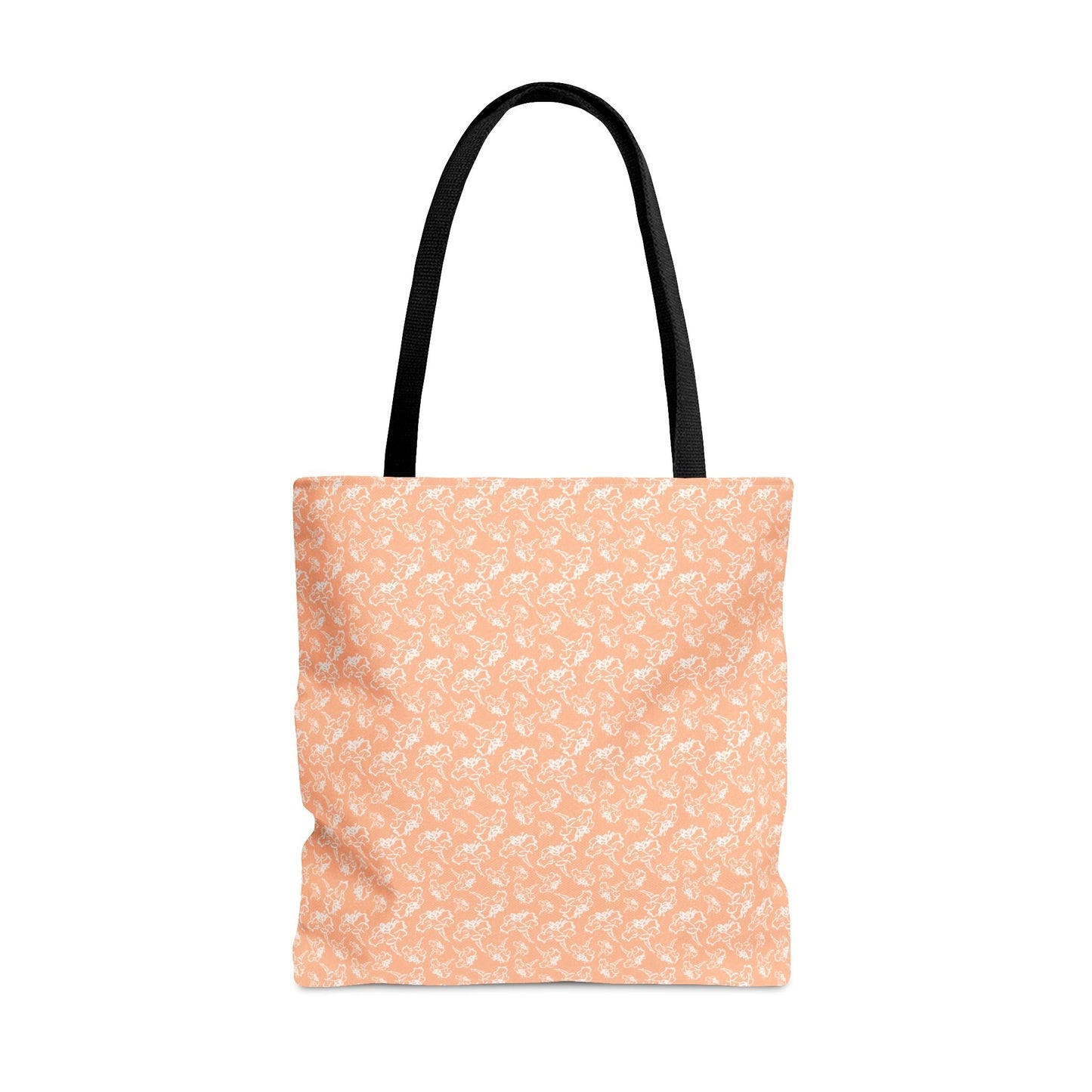 Light Peach with White Flowers Tote Bag - Squirrellyartmama