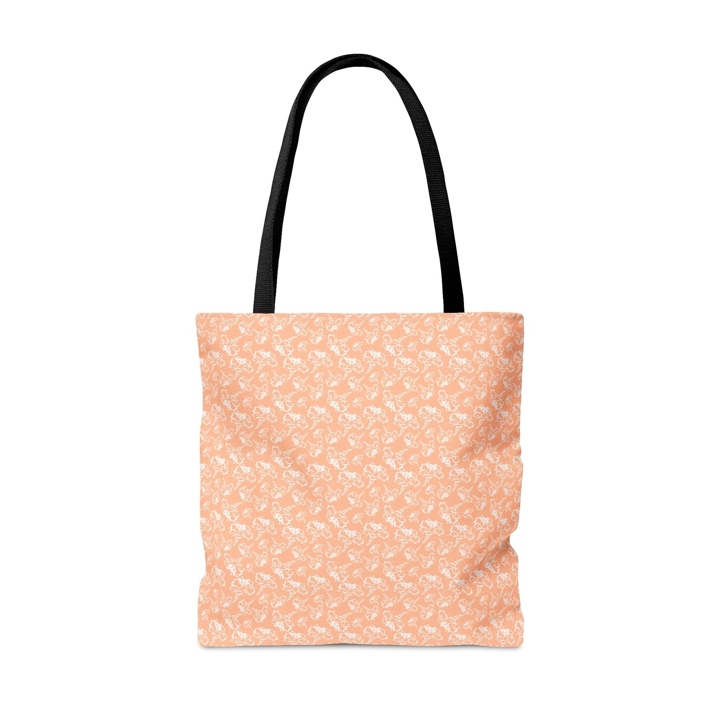 Light Peach with White Flowers Tote Bag - Squirrellyartmama
