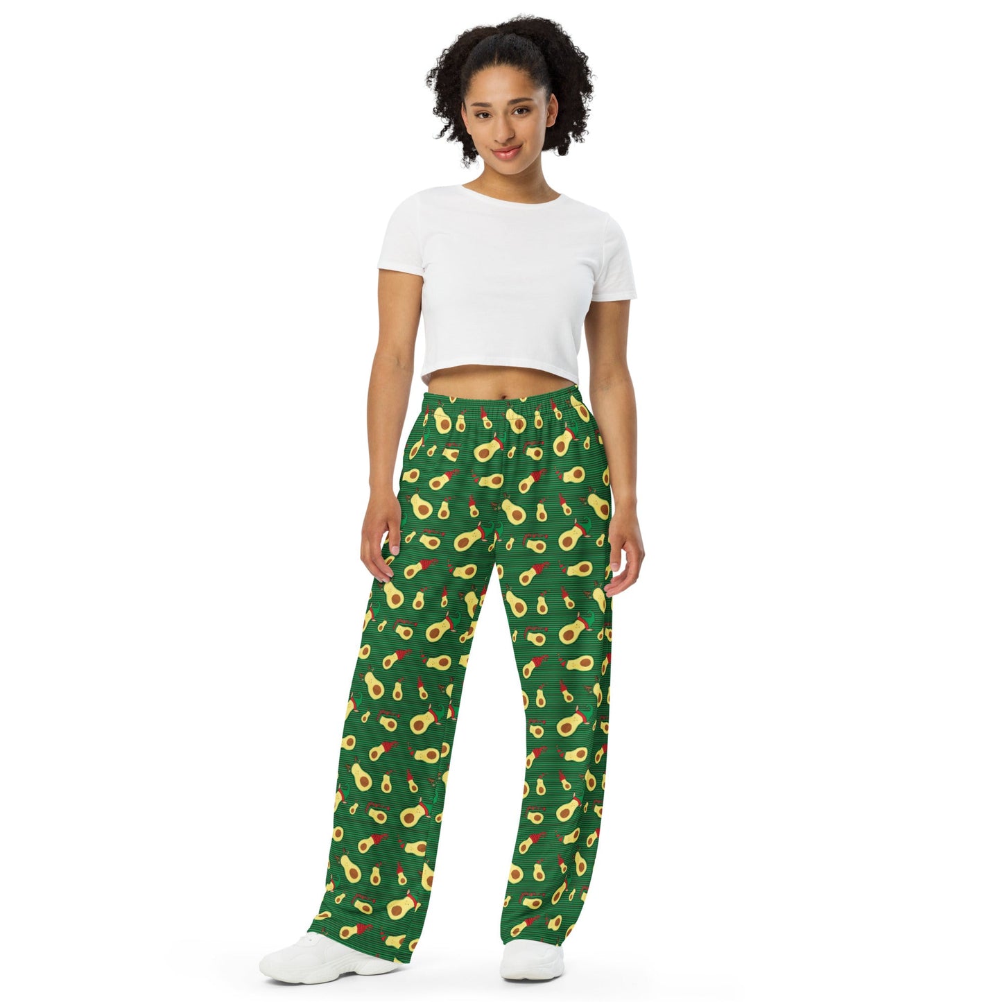 Minty Elves Pajama Pants - unisex wide - leg pants - Squirrellyartmama