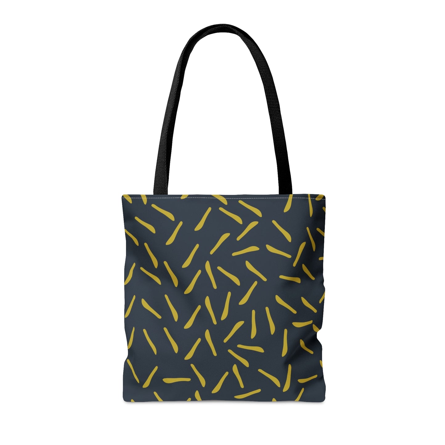 Navy with Green Lines Tote Bag - Squirrellyartmama