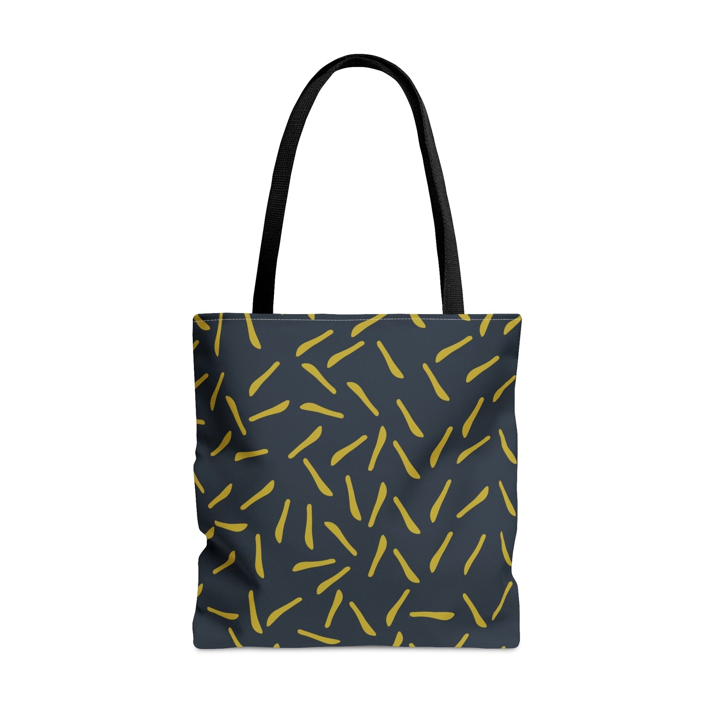 Navy with Green Lines Tote Bag - Squirrellyartmama