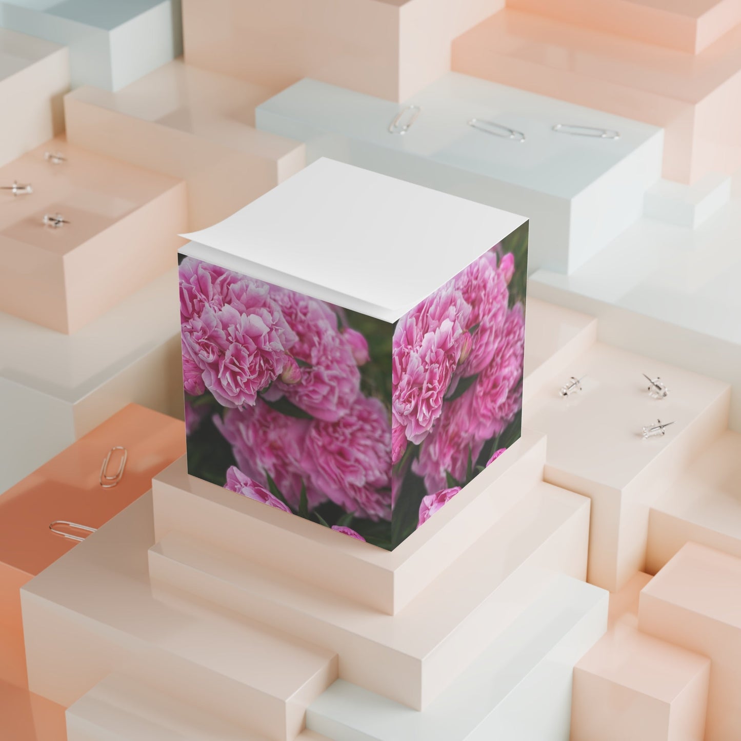 Peonies Note Cube - Squirrellyartmama