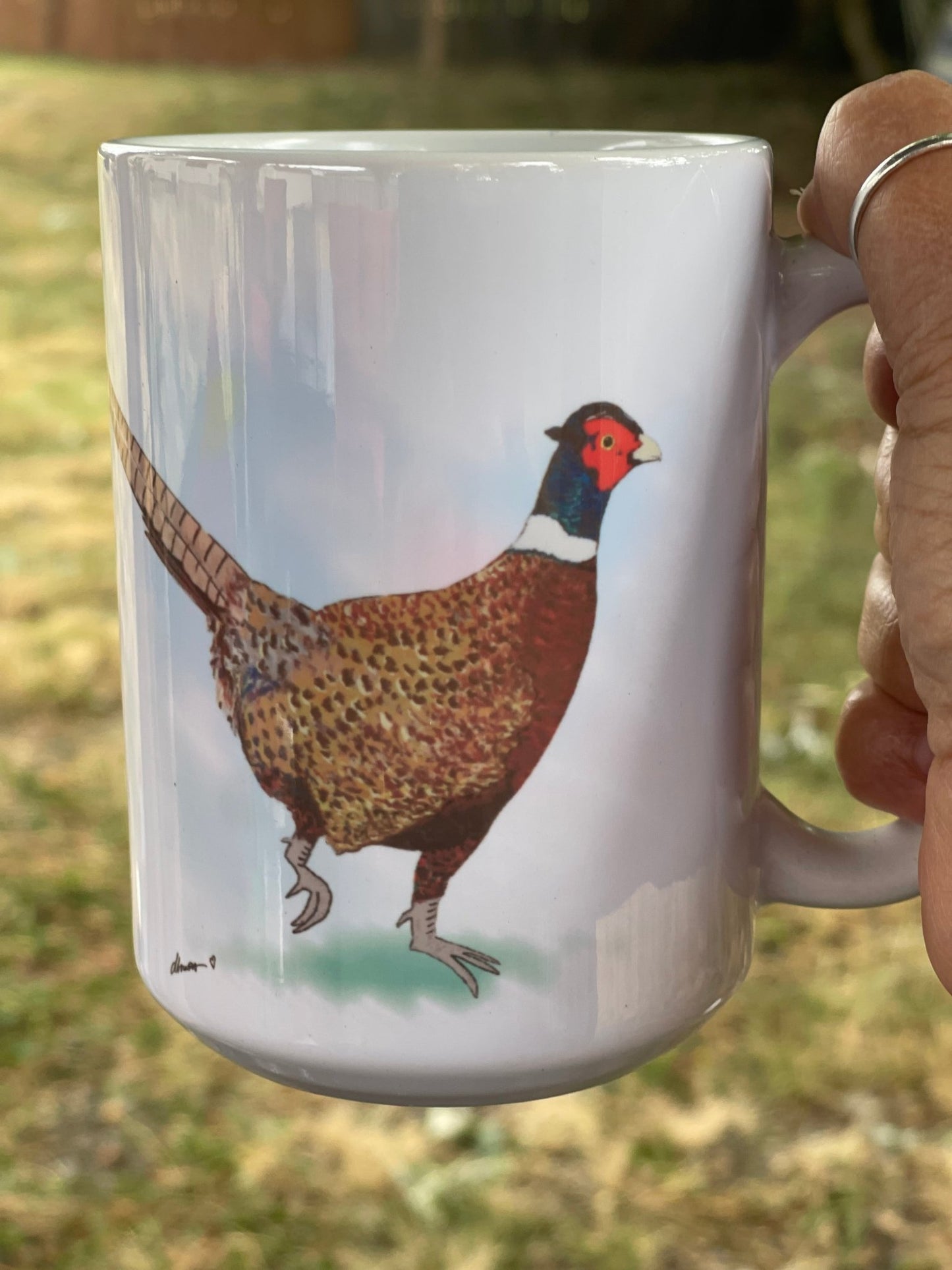Ring - Necked Pheasant Mug – 15oz Nature - Inspired Coffee Cup - Squirrellyartmama