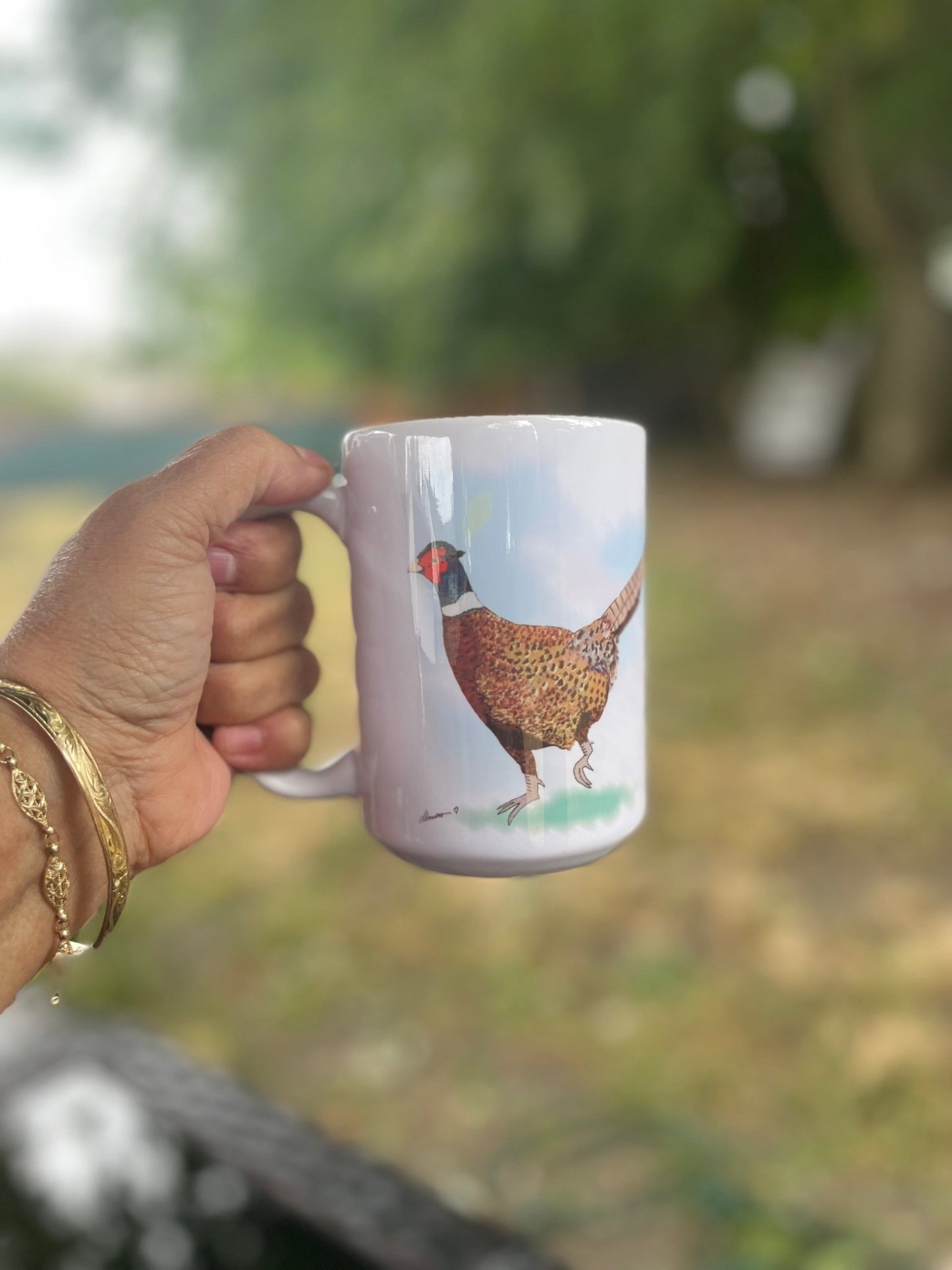 Ring - Necked Pheasant Mug – 15oz Nature - Inspired Coffee Cup - Squirrellyartmama
