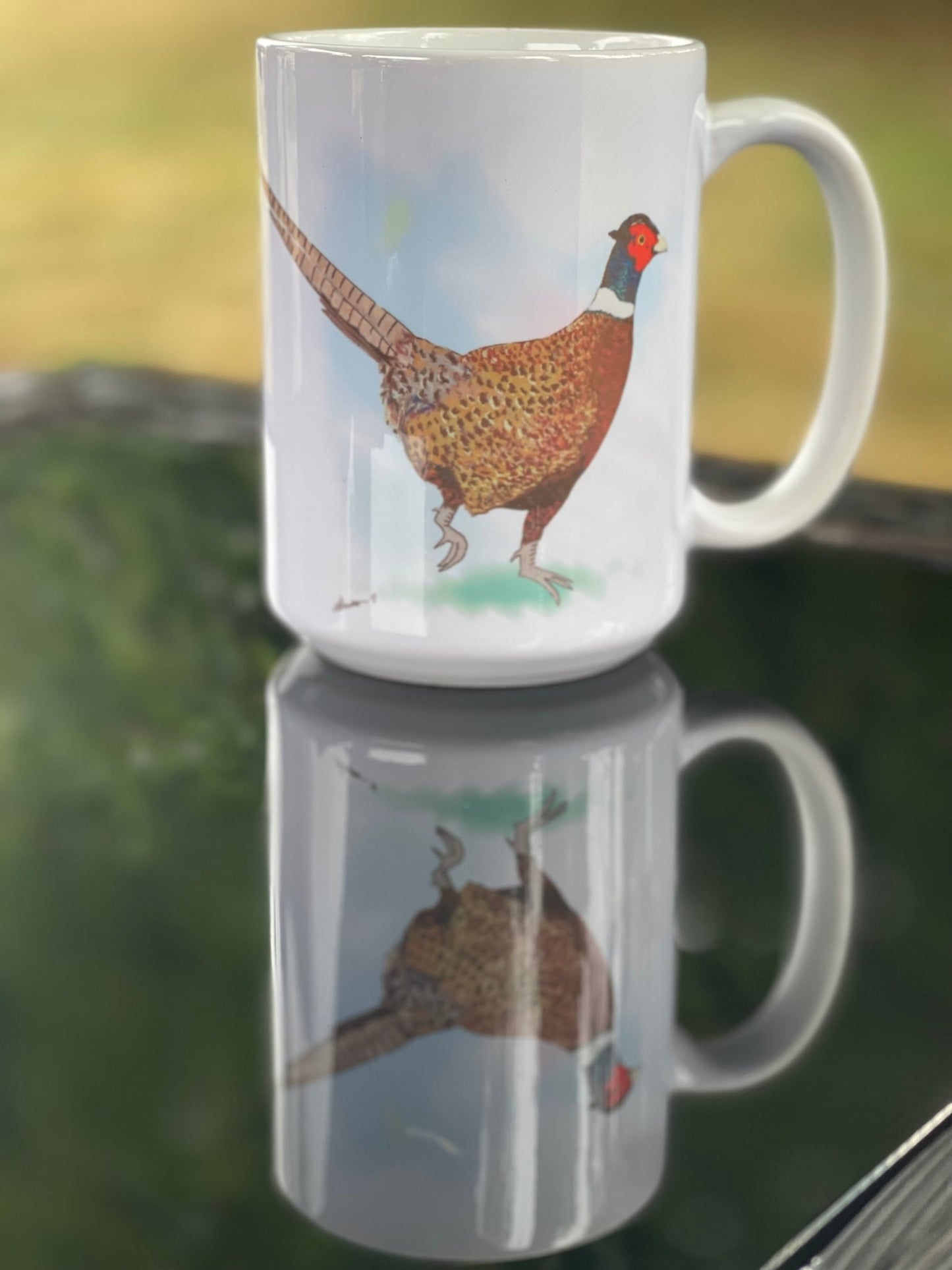 Ring - Necked Pheasant Mug – 15oz Nature - Inspired Coffee Cup - Squirrellyartmama