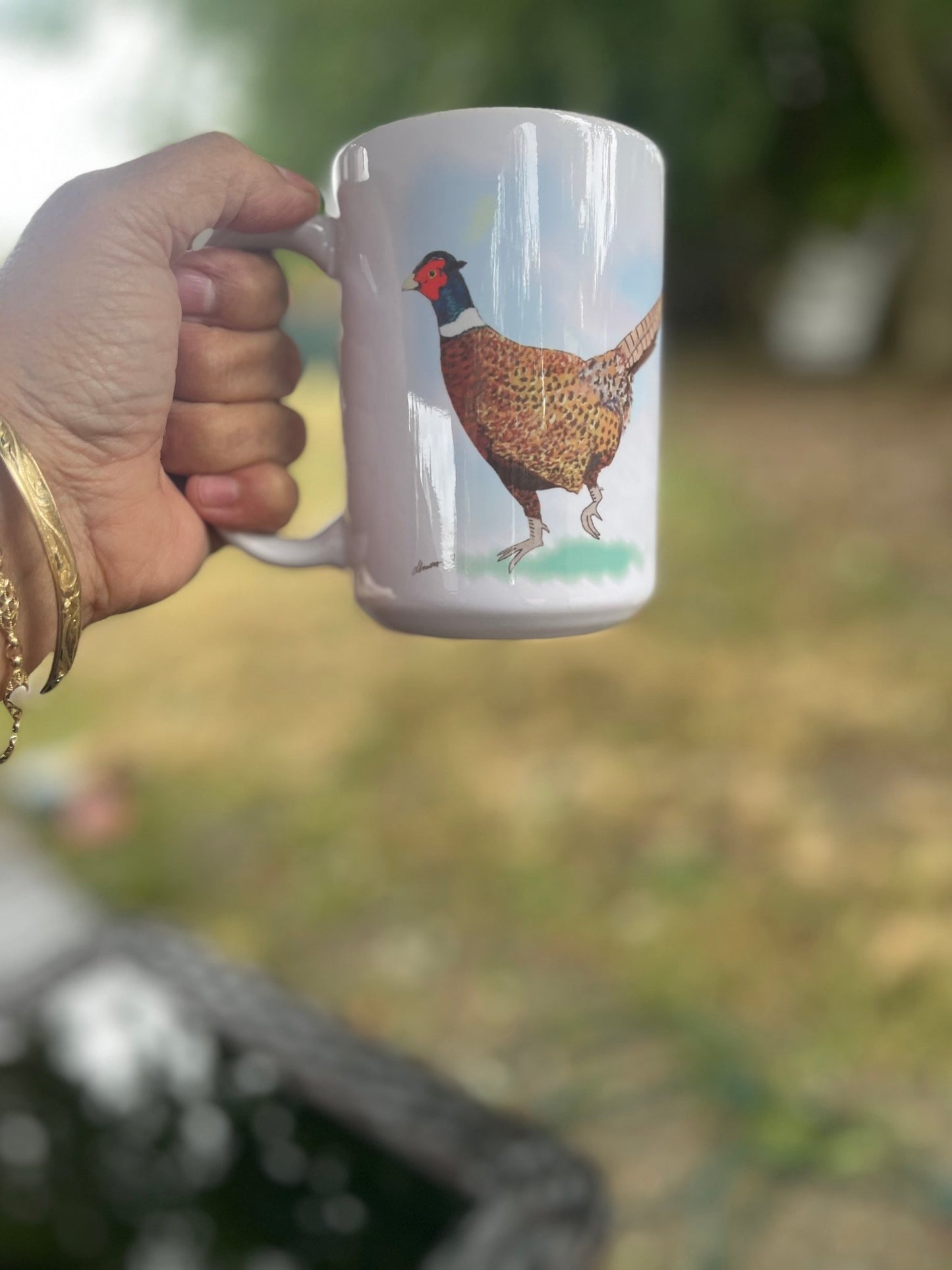 Ring - Necked Pheasant Mug – 15oz Nature - Inspired Coffee Cup - Squirrellyartmama