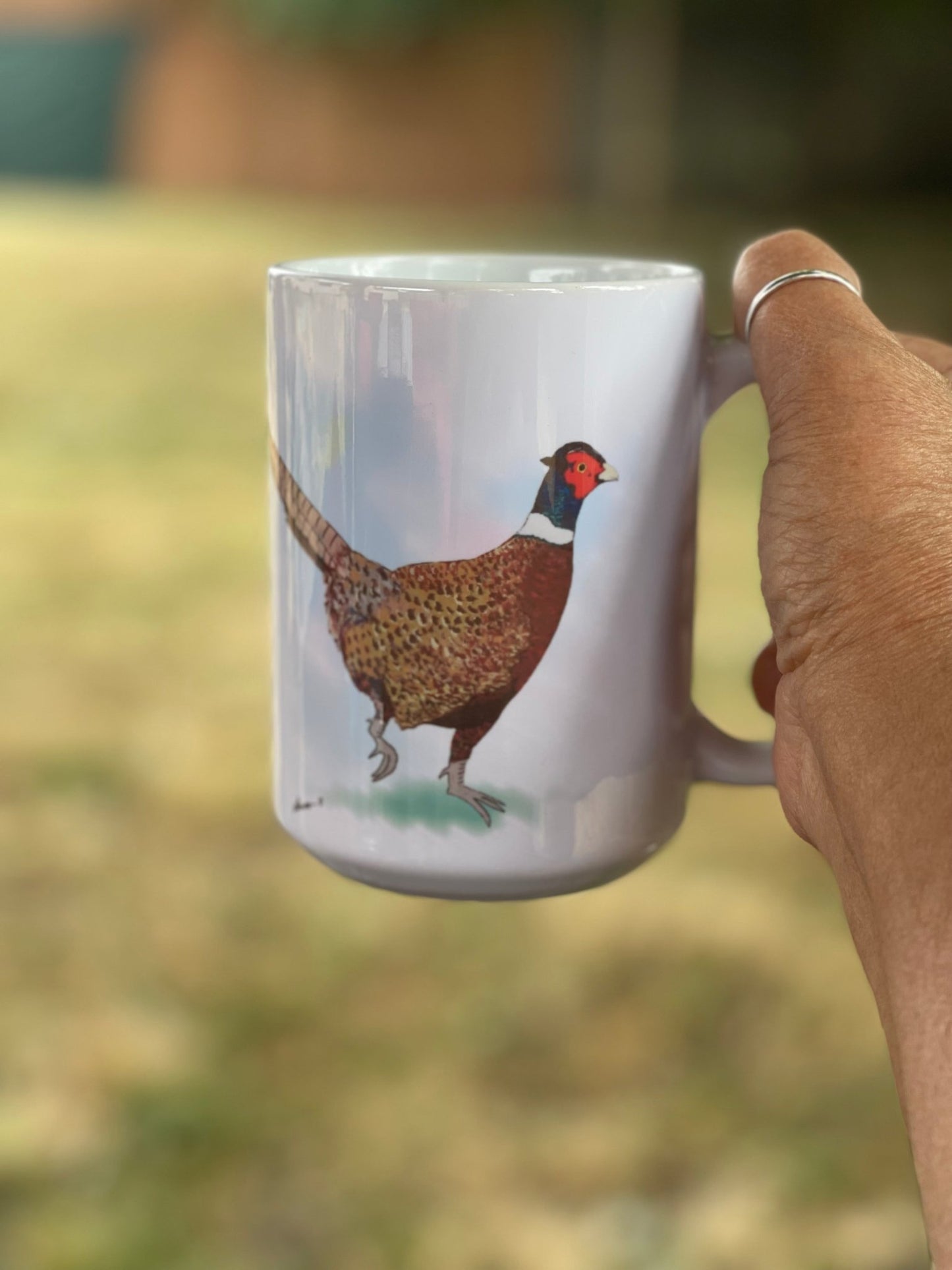 Ring - Necked Pheasant Mug – 15oz Nature - Inspired Coffee Cup - Squirrellyartmama