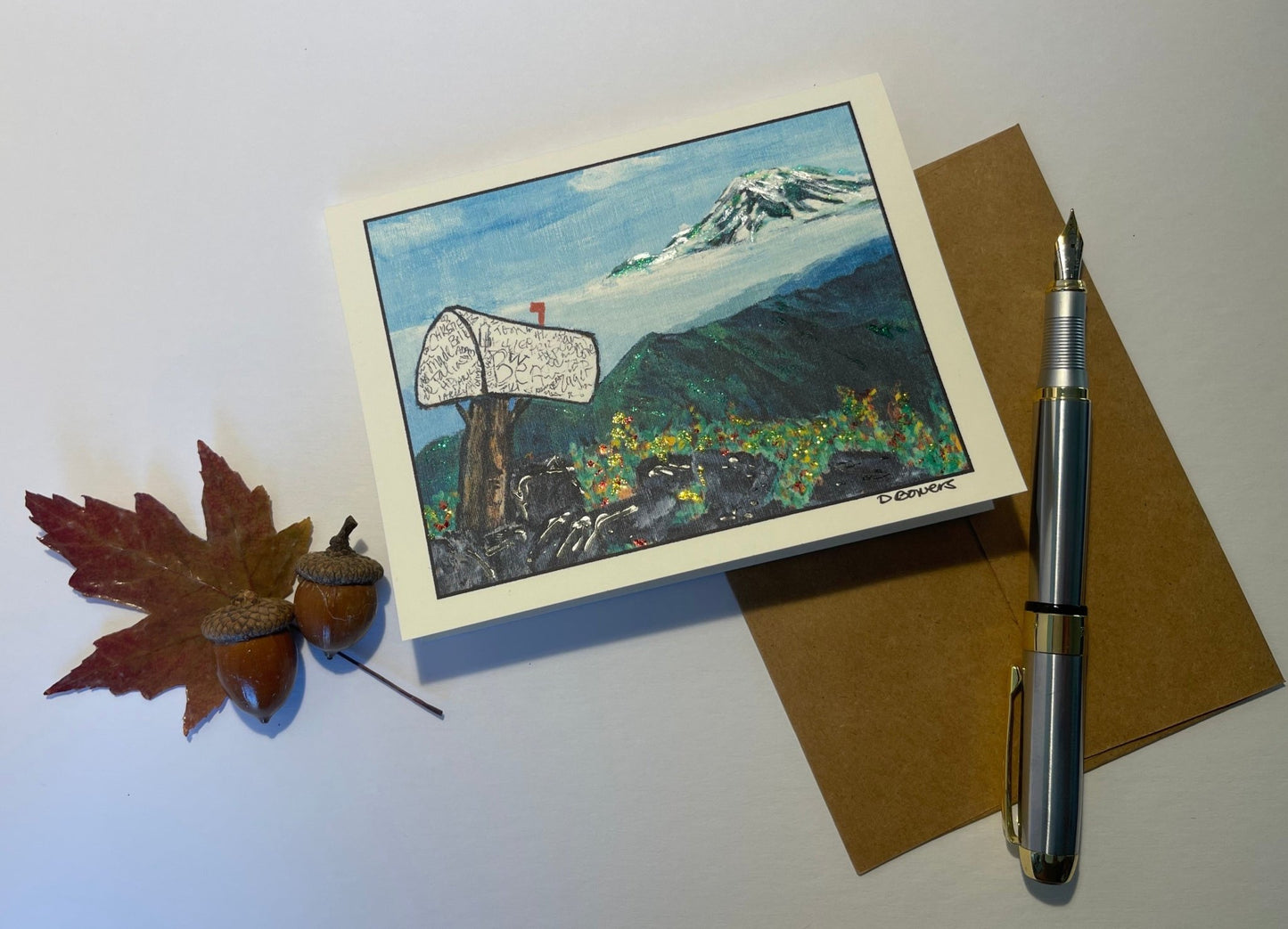 Single Blank Greeting Card of Mailbox Peak Trail Washington - Individual Blank Greeting Card - Squirrellyartmama