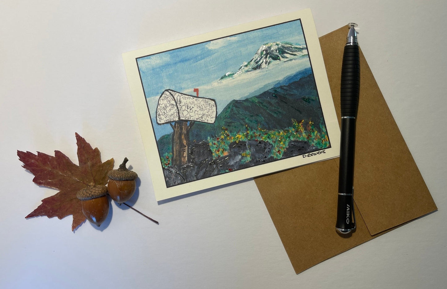 Single Blank Greeting Card of Mailbox Peak Trail Washington - Individual Blank Greeting Card - Squirrellyartmama