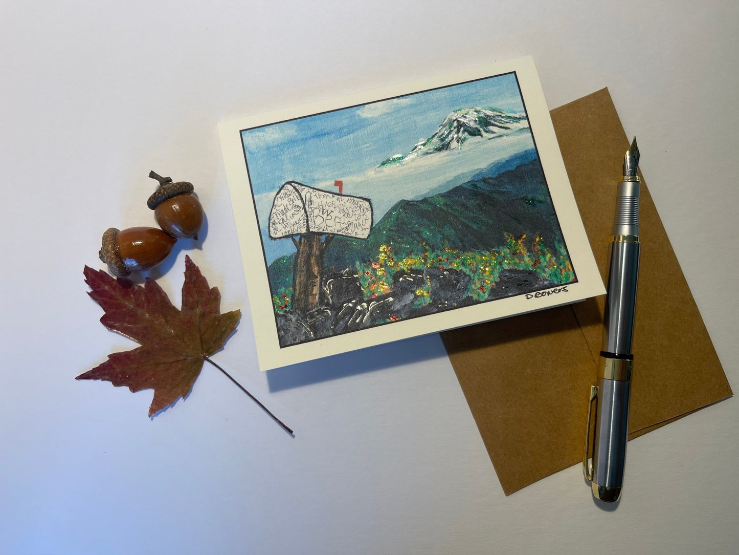 Single Blank Greeting Card of Mailbox Peak Trail Washington - Individual Blank Greeting Card - Squirrellyartmama
