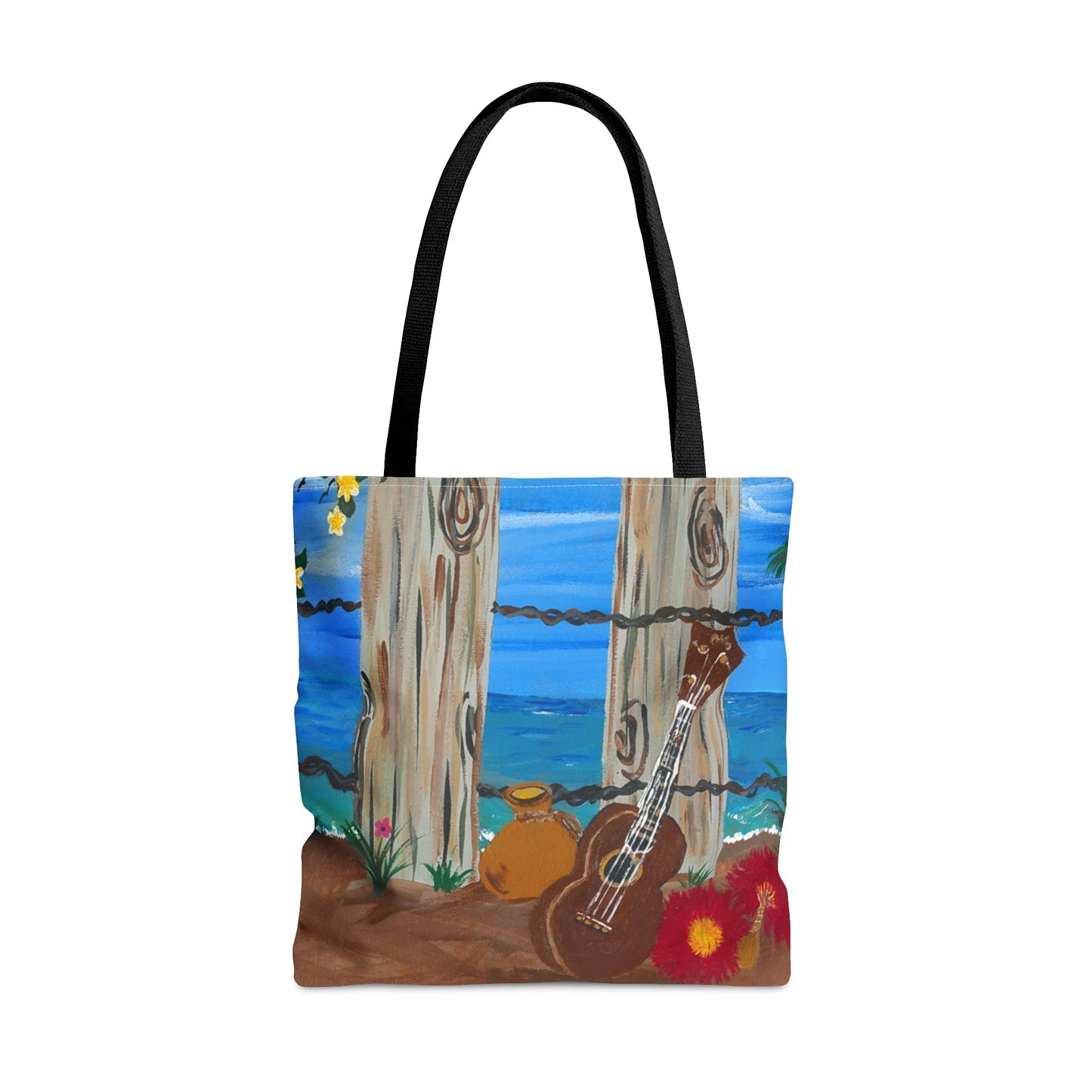 Ukulele Beach Tote Bag - Squirrellyartmama