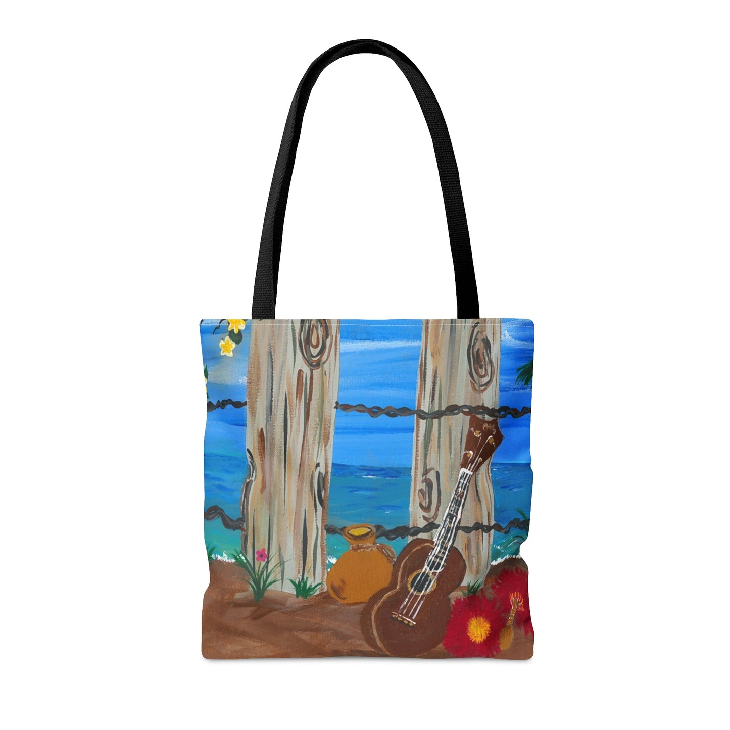 Ukulele Beach Tote Bag - Squirrellyartmama