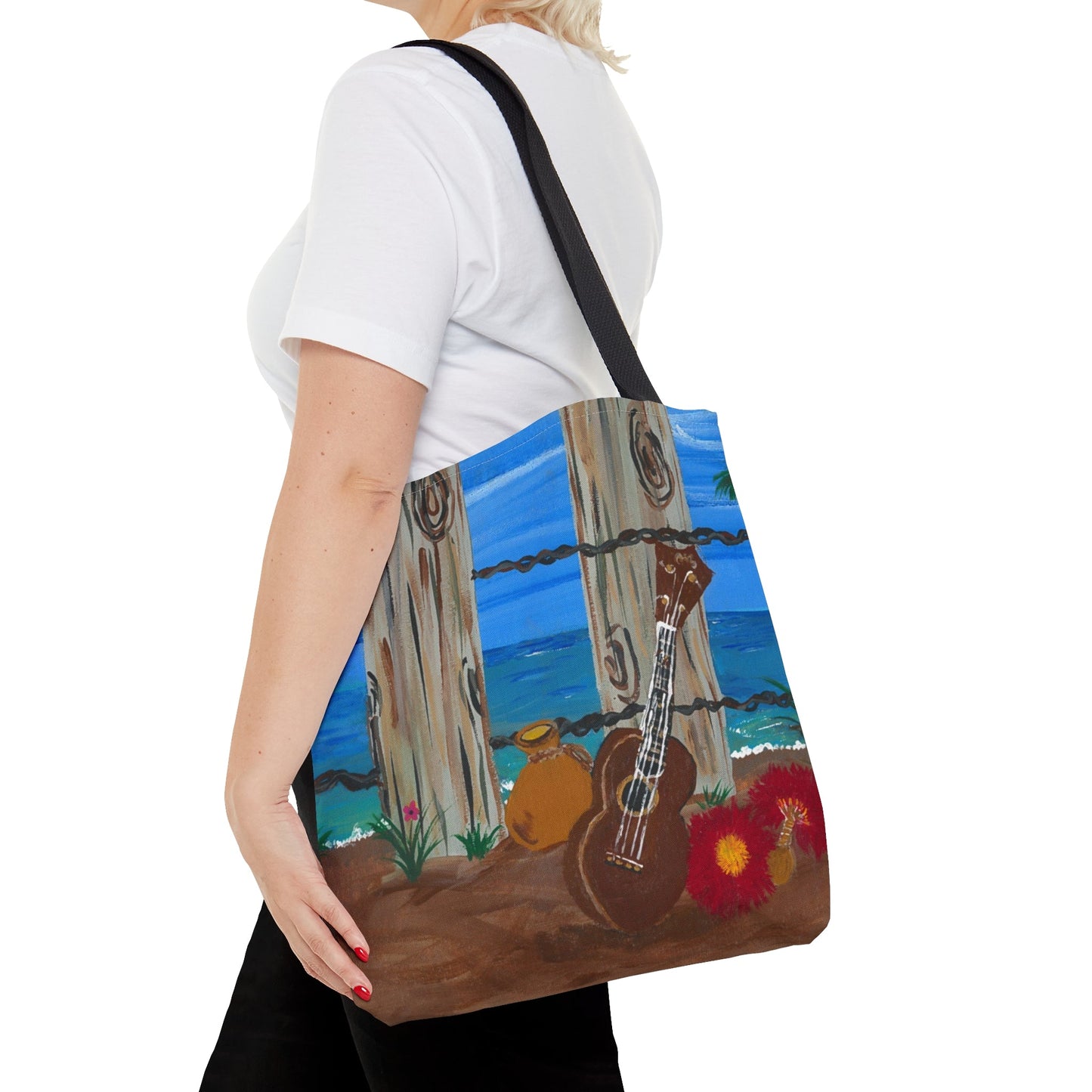 Ukulele Beach Tote Bag - Squirrellyartmama