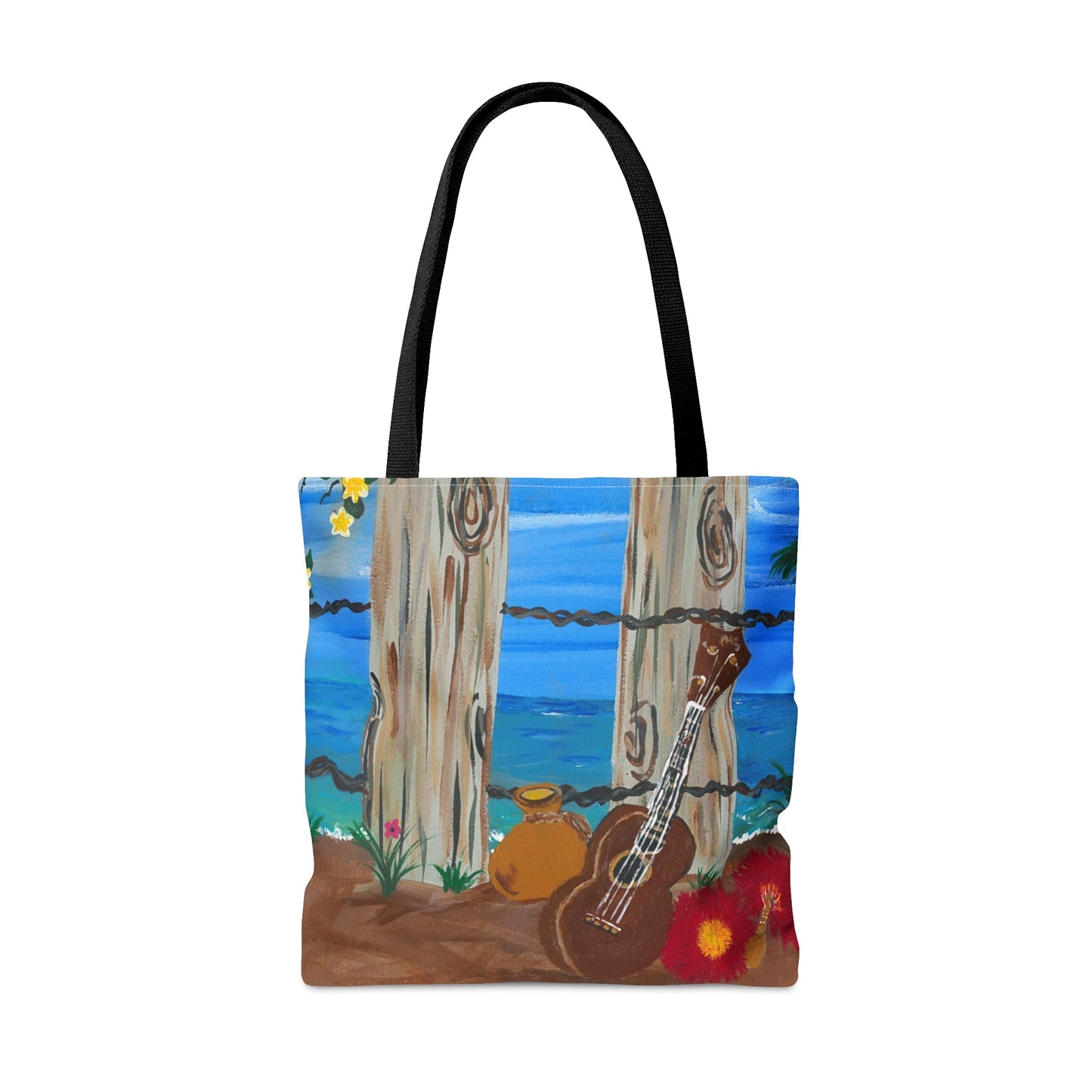 Ukulele Beach Tote Bag - Squirrellyartmama