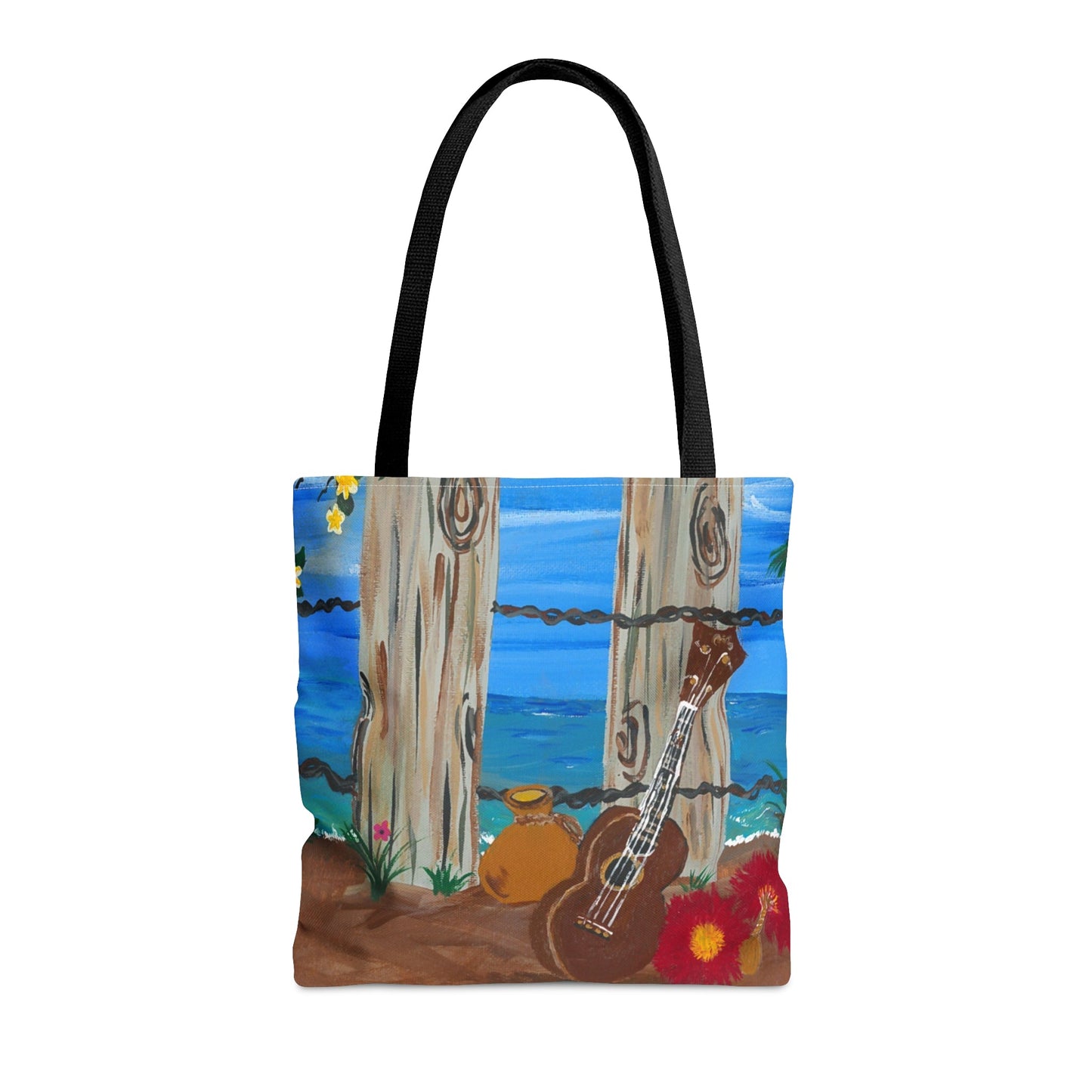 Ukulele Beach Tote Bag - Squirrellyartmama