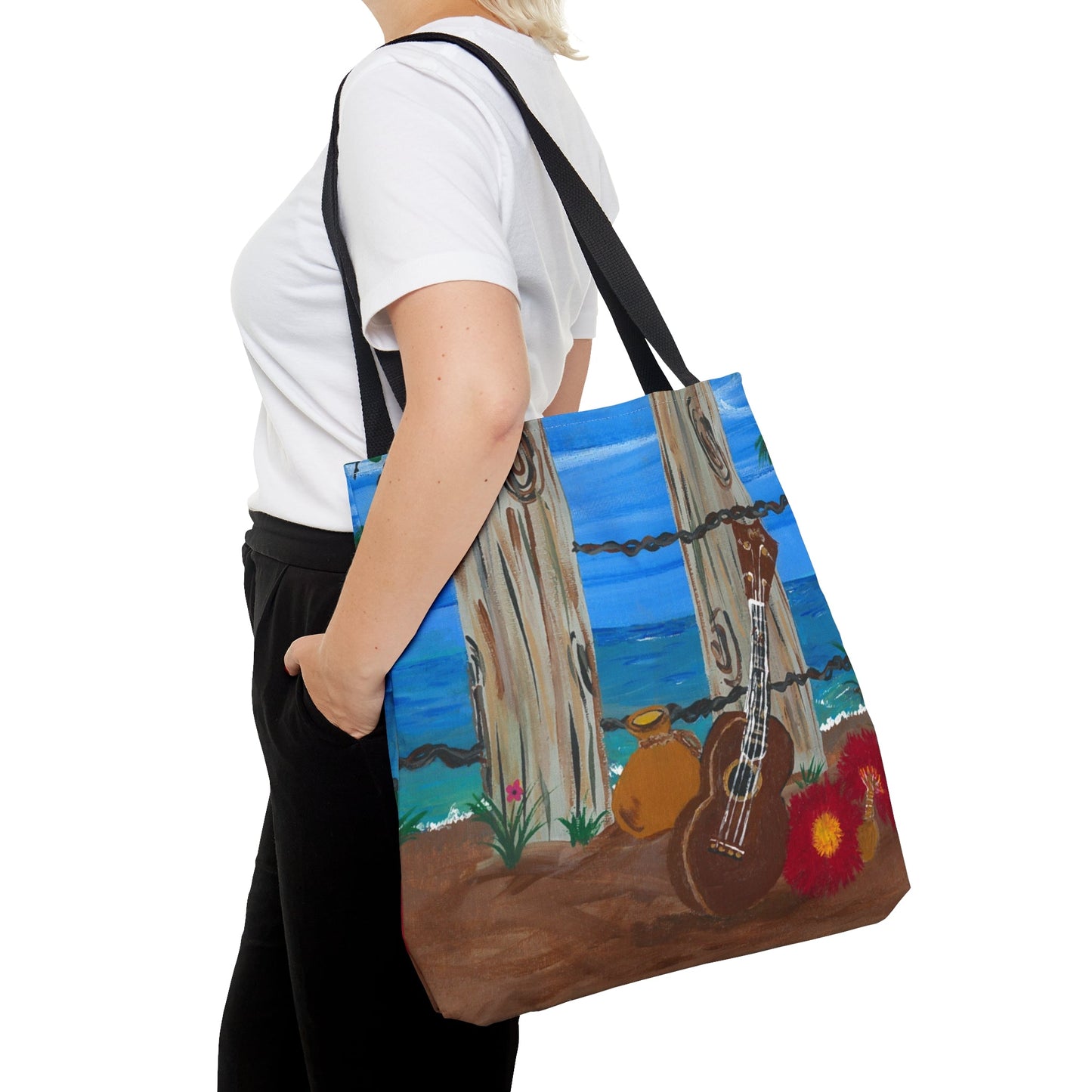 Ukulele Beach Tote Bag - Squirrellyartmama