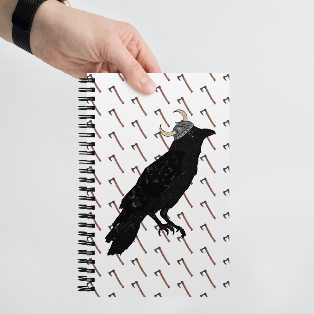 Viking Crow Axe Pattern Spiral notebook - Squirrellyartmama