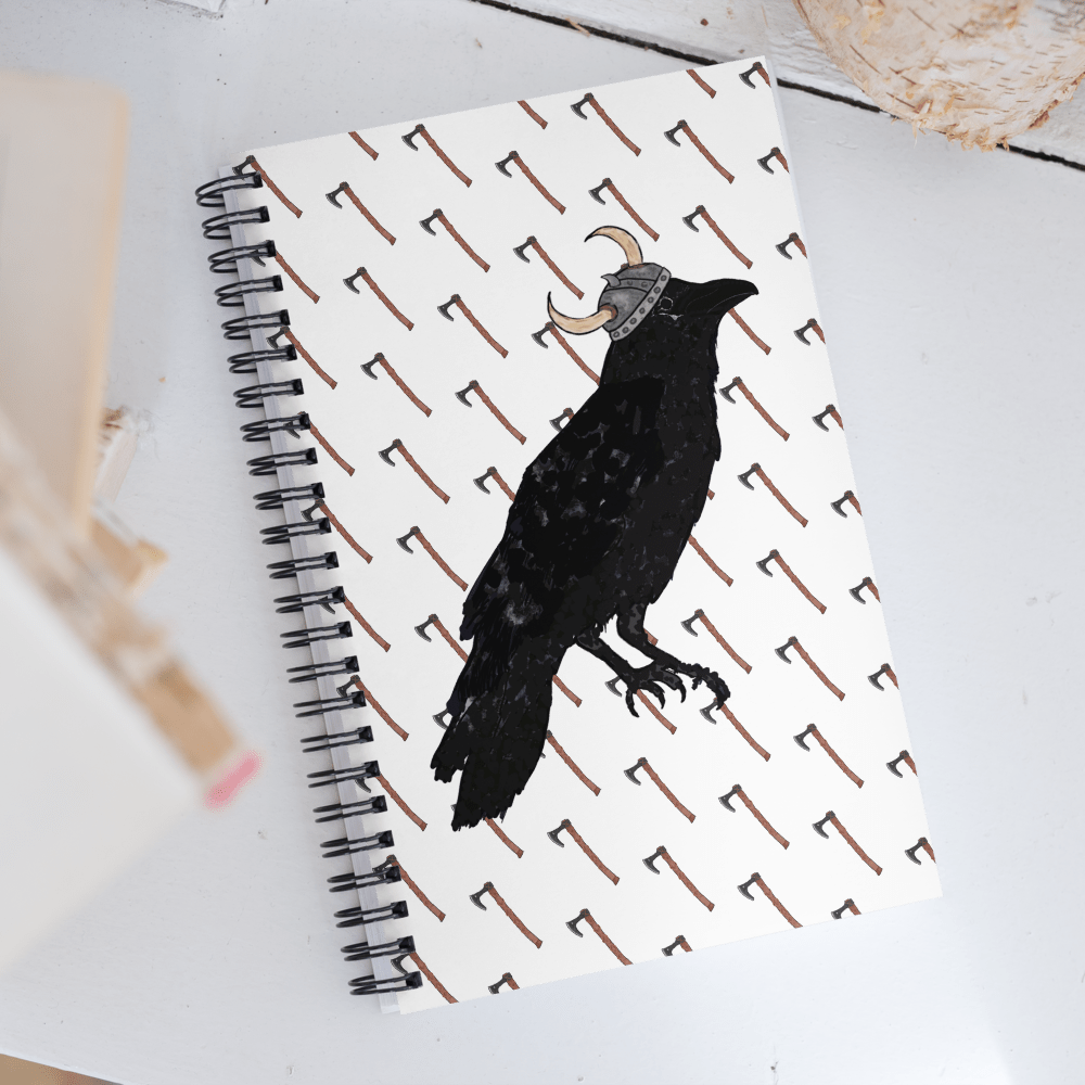 Viking Crow Axe Pattern Spiral notebook - Squirrellyartmama