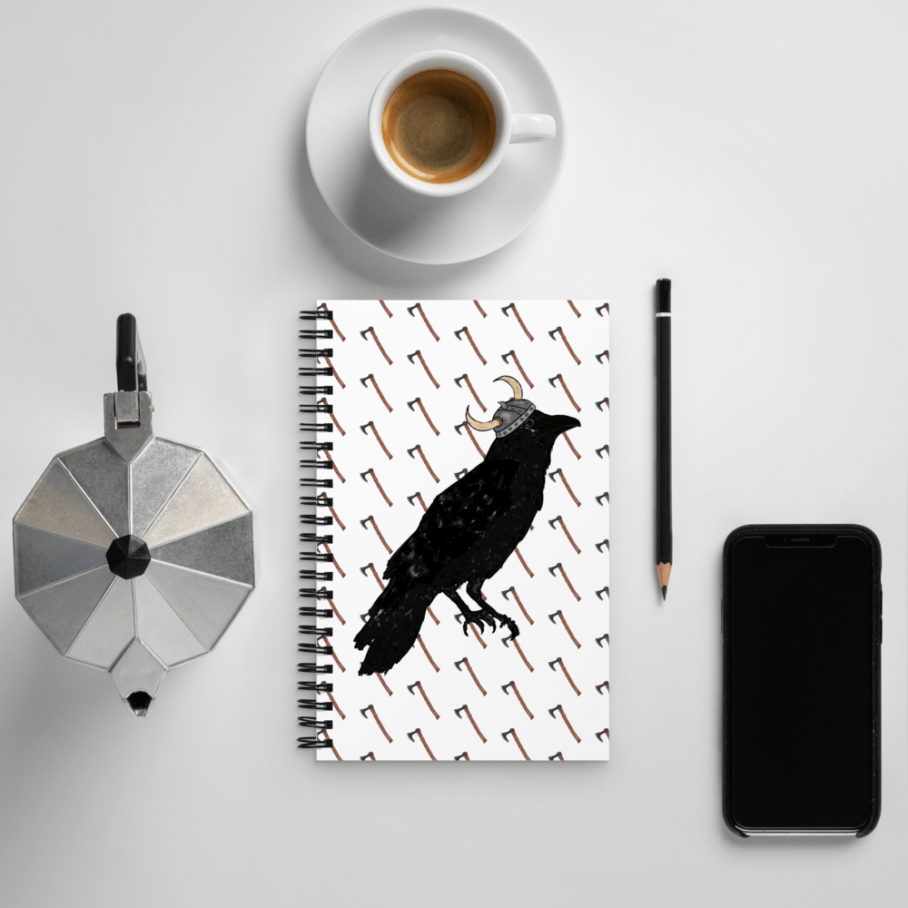 Viking Crow Axe Pattern Spiral notebook - Squirrellyartmama