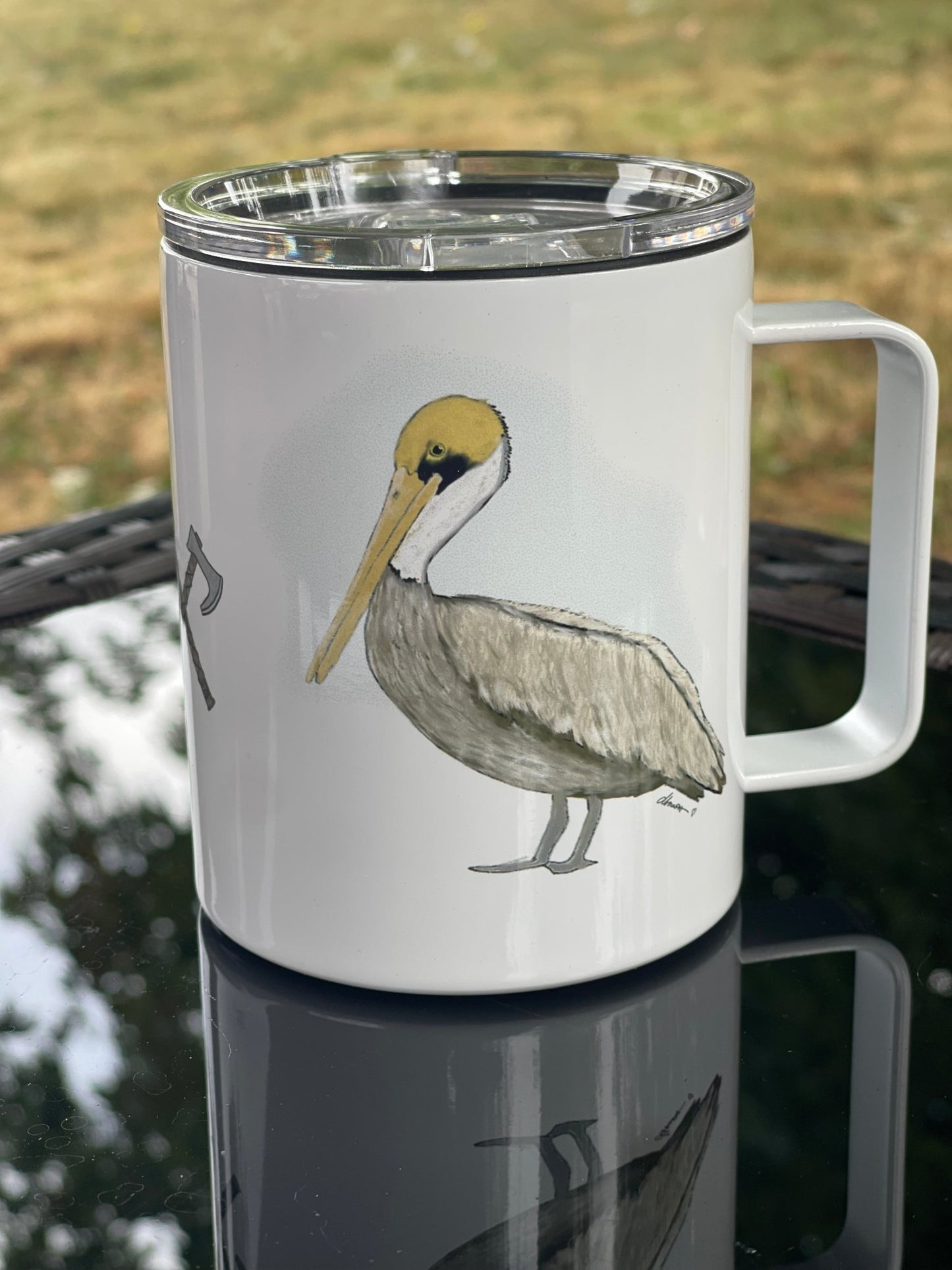 Viking Pelican Camp Mug – 12 oz Aluminum Camping Mug with Splash - Proof Lid (Copy) - Squirrellyartmama