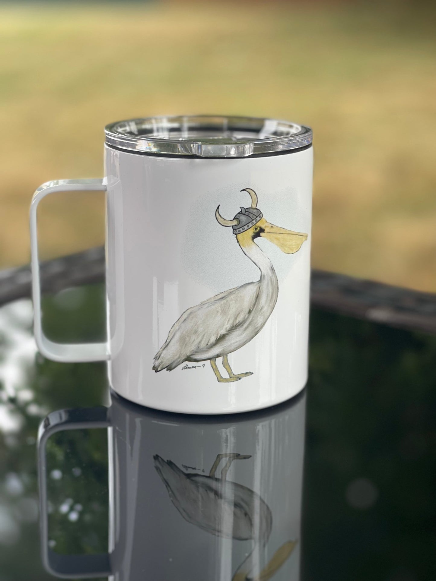 Viking Pelican Camp Mug – 12 oz Aluminum Camping Mug with Splash - Proof Lid (Copy) - Squirrellyartmama