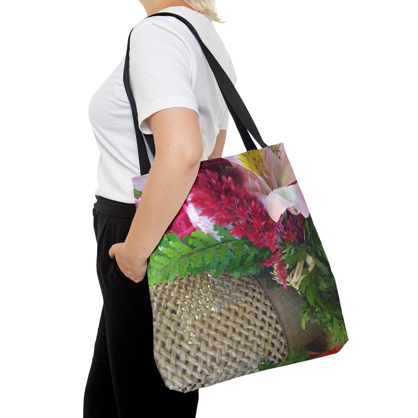 Wicker Floral Tote Bag - Squirrellyartmama
