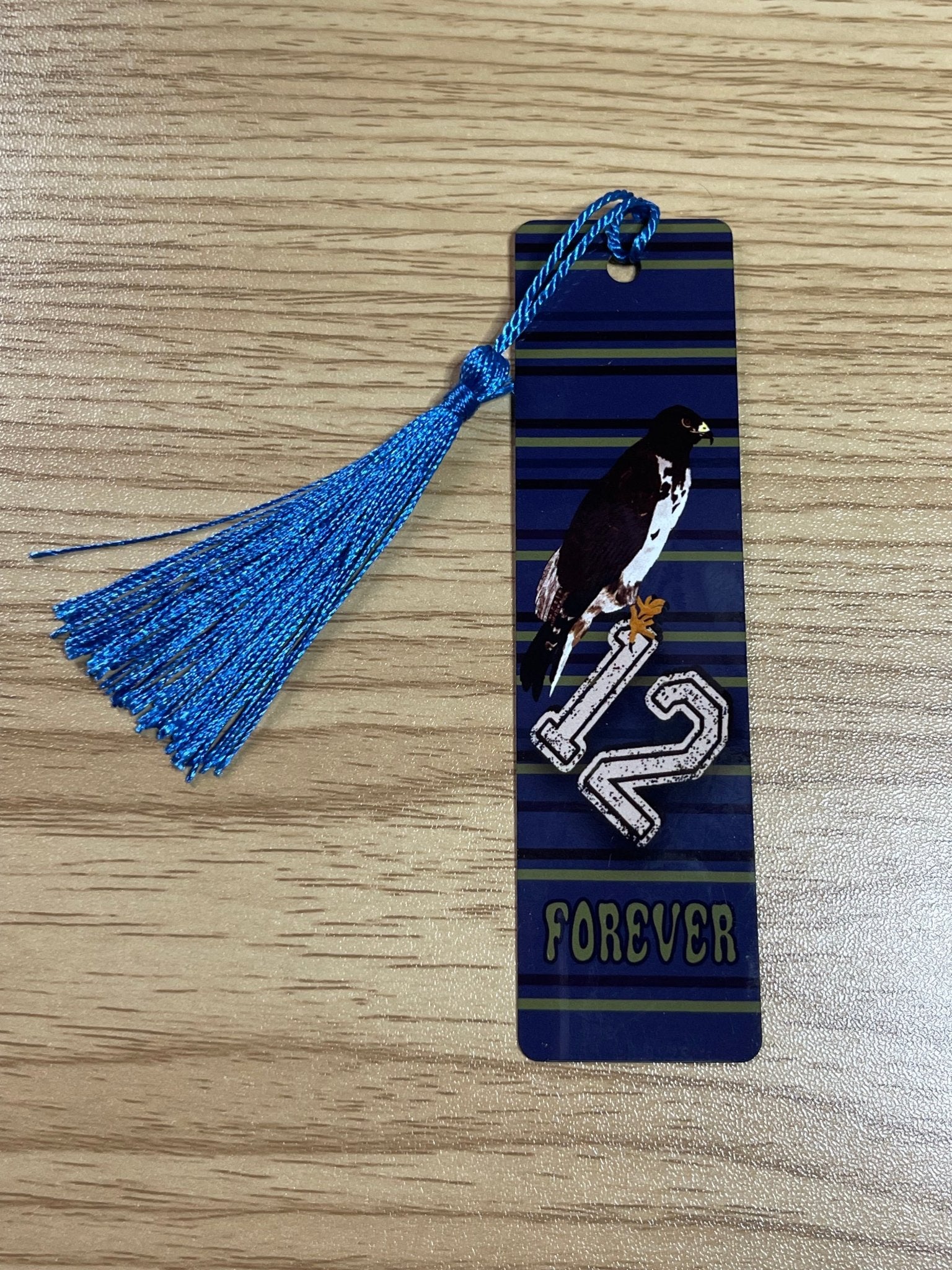 12 Fan “Forever” Hawk Aluminum Bookmark – Striped Green & Blue Edition Seattle Football Team (Copy) - Color Crumbs Club