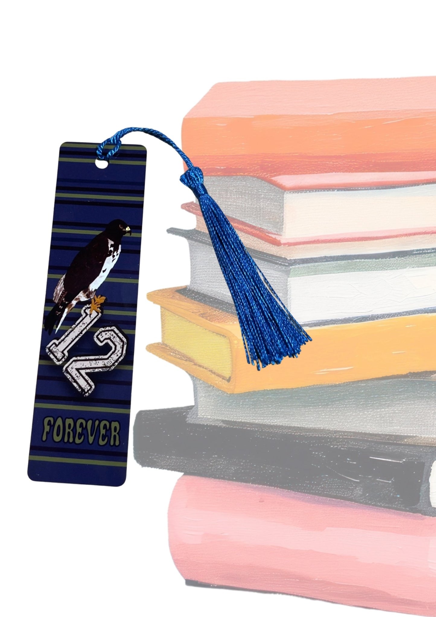 12 Fan “Forever” Hawk Aluminum Bookmark – Striped Green & Blue Edition Seattle Football Team (Copy) - Color Crumbs Club