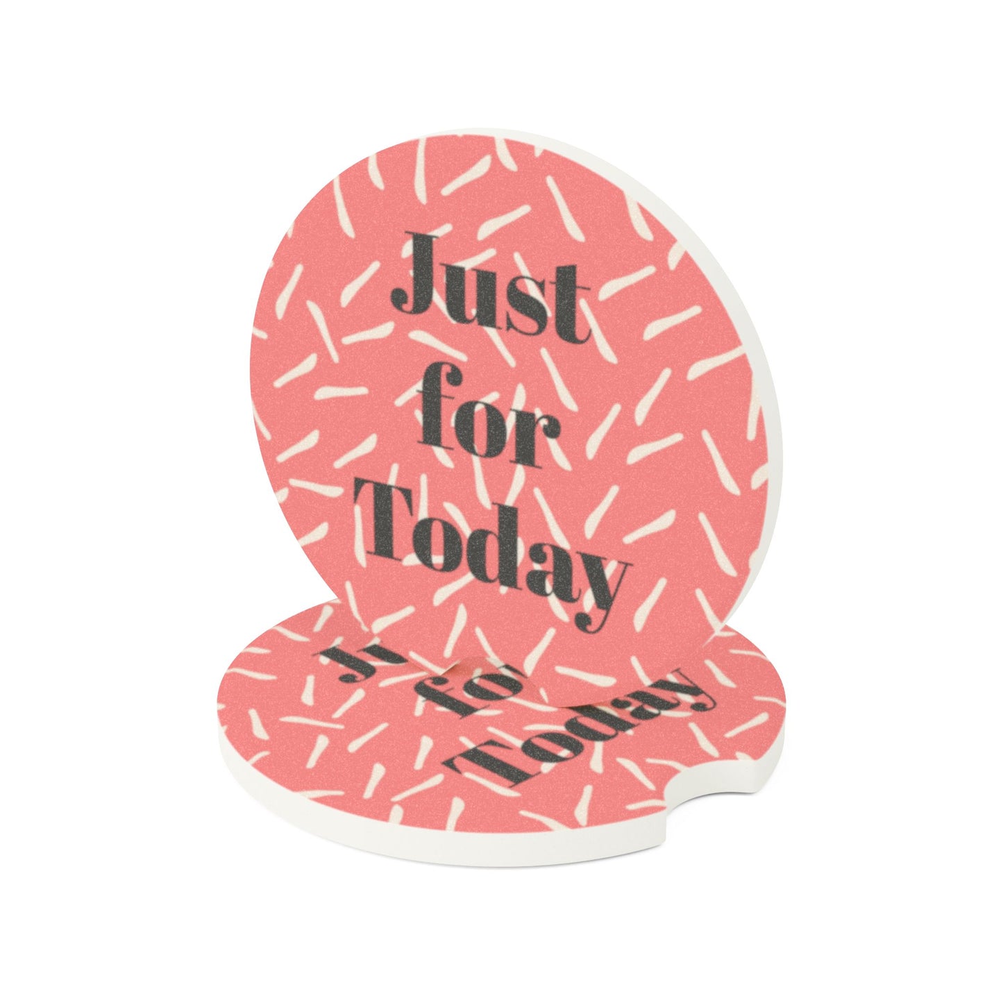 Soapstone Car Coaster Just for Today Peach Chopstick Design Car Coaster
