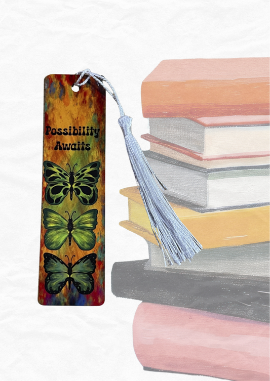 Green & Black Butterfly Aluminum Bookmark – Possibility Awaits