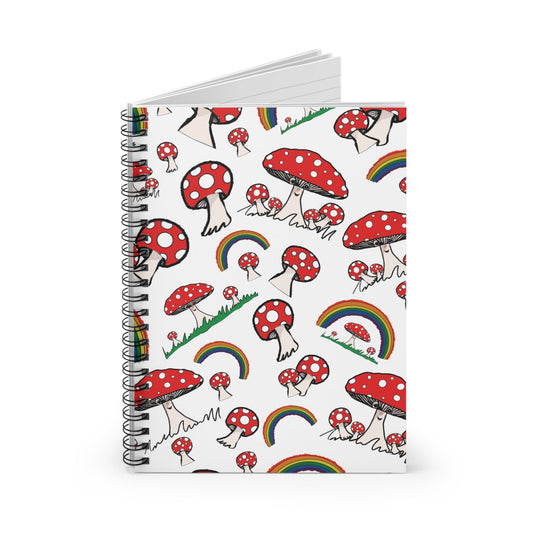 Amanita Mushroom Spiral Notebook - Ruled Line - Squirrellyartmama