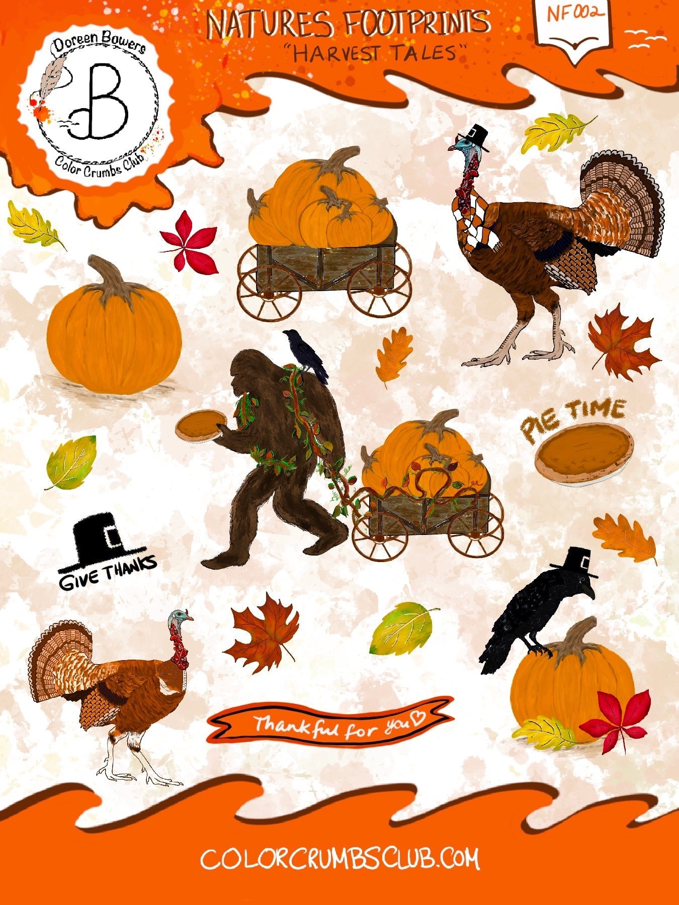 Big Foot Sticker Sheet | Big Foot Harvest Trail Sticker Sheet Collection - Color Crumbs Club