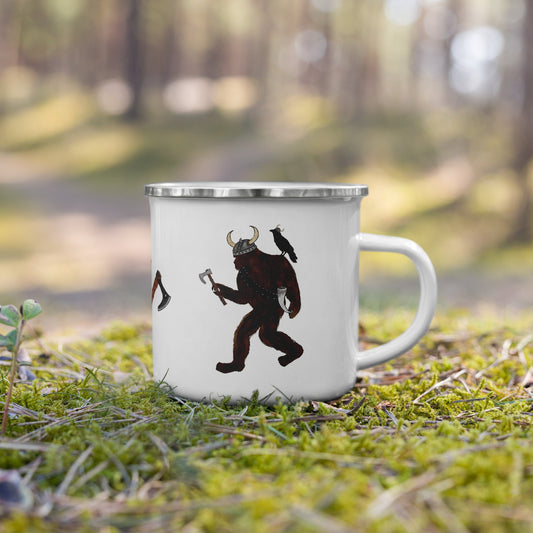 Big Foot Viking Enamel Mug - Squirrellyartmama
