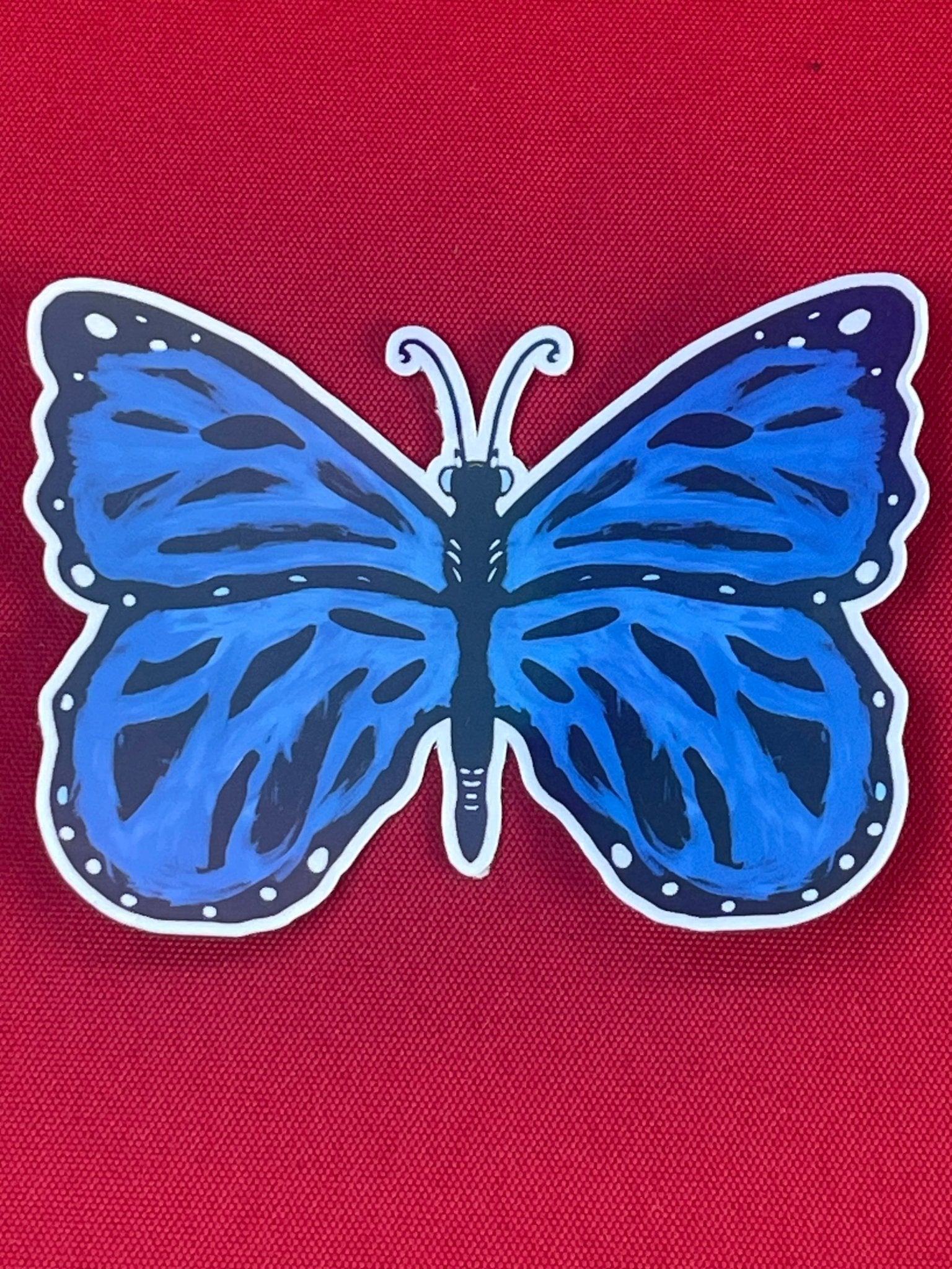Blue Iridescent Butterfly Vinyl Sticker – Shimmering Nature - Inspired Design - Color Crumbs Club